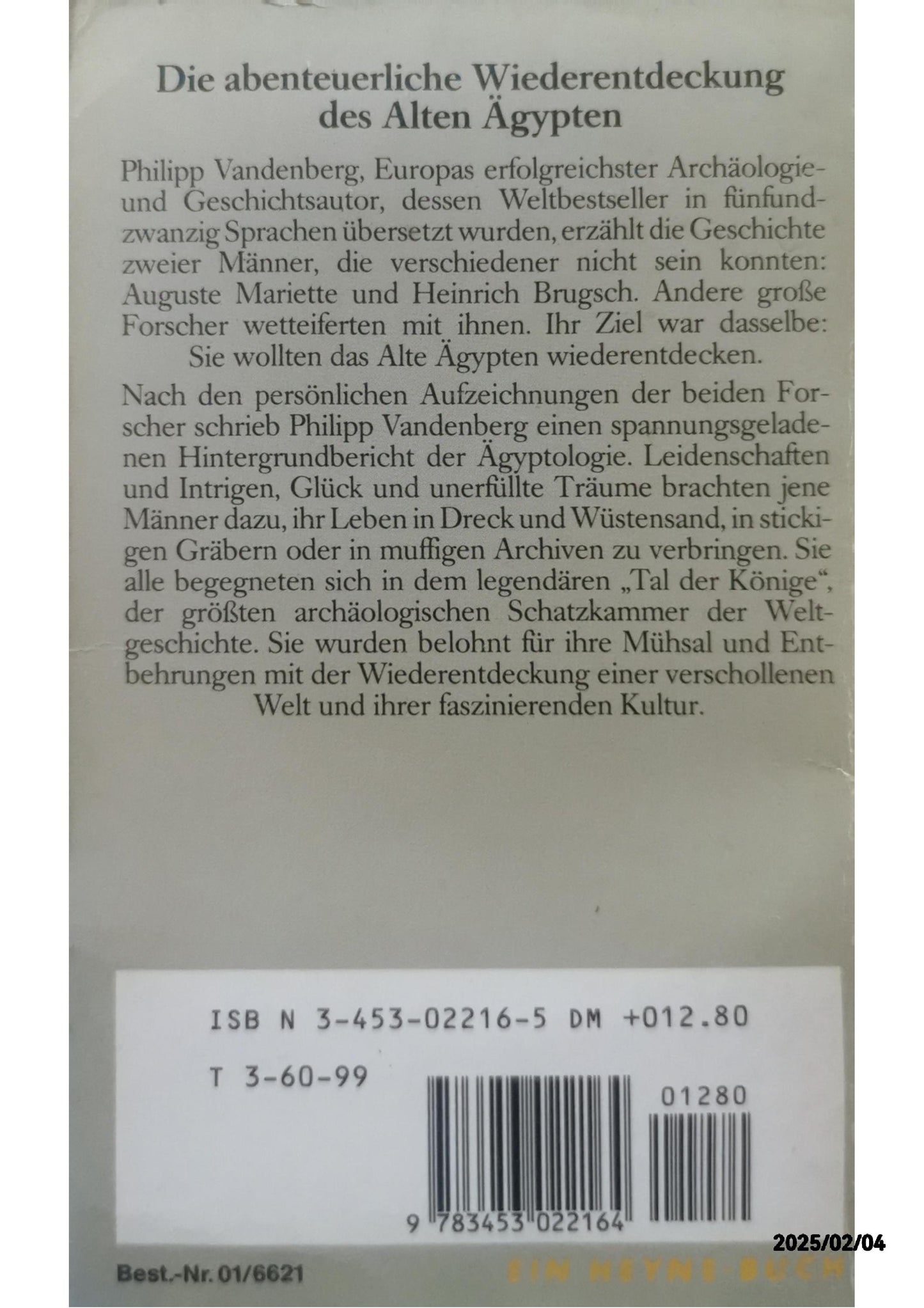 Das Tal der Pharaonen Perfect Paperback – 1 Jan. 1989 by PHILIPP. VANDENBERG (Autor)