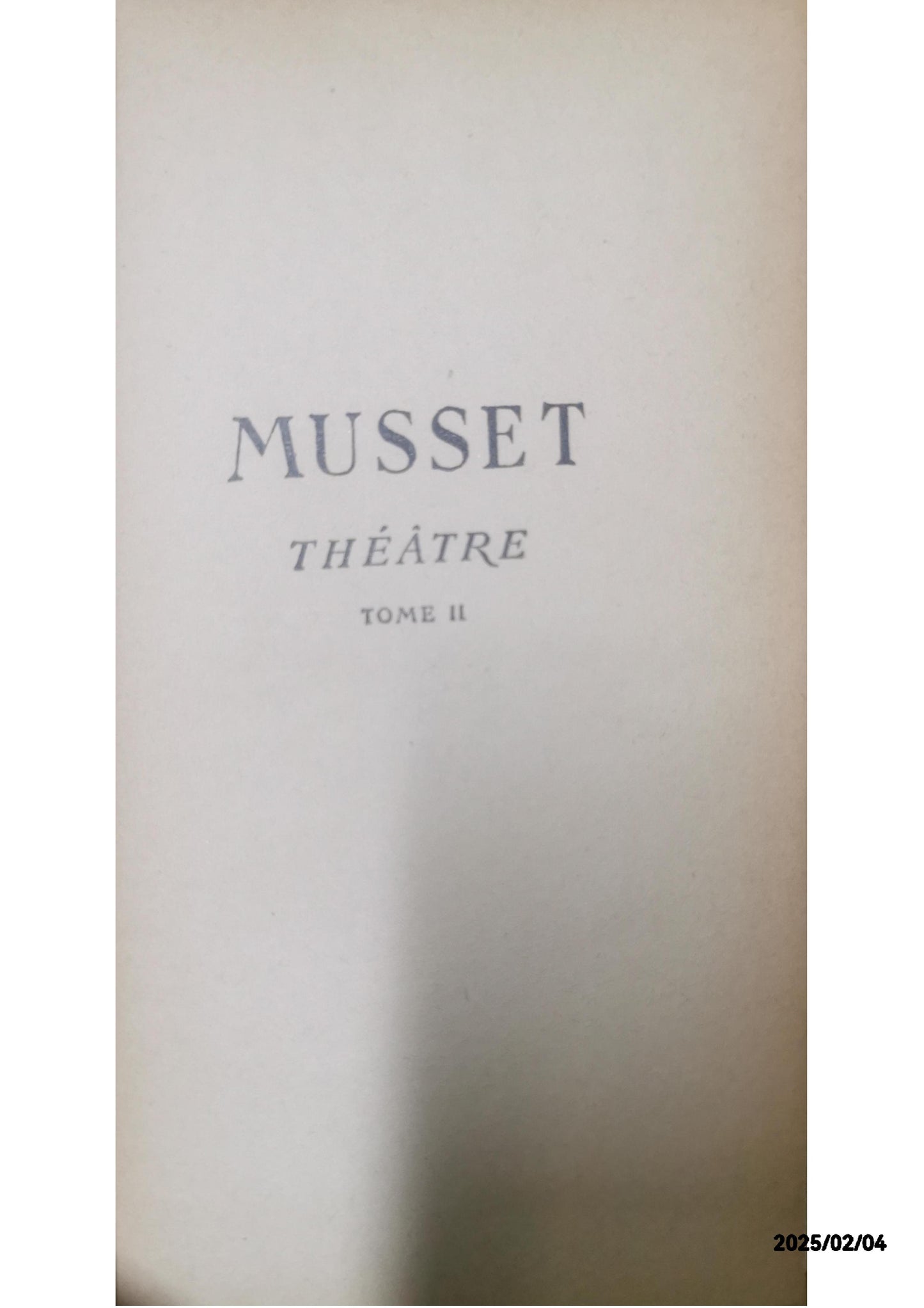 Musset: Théâtre. Tome II/ Hachette 1954