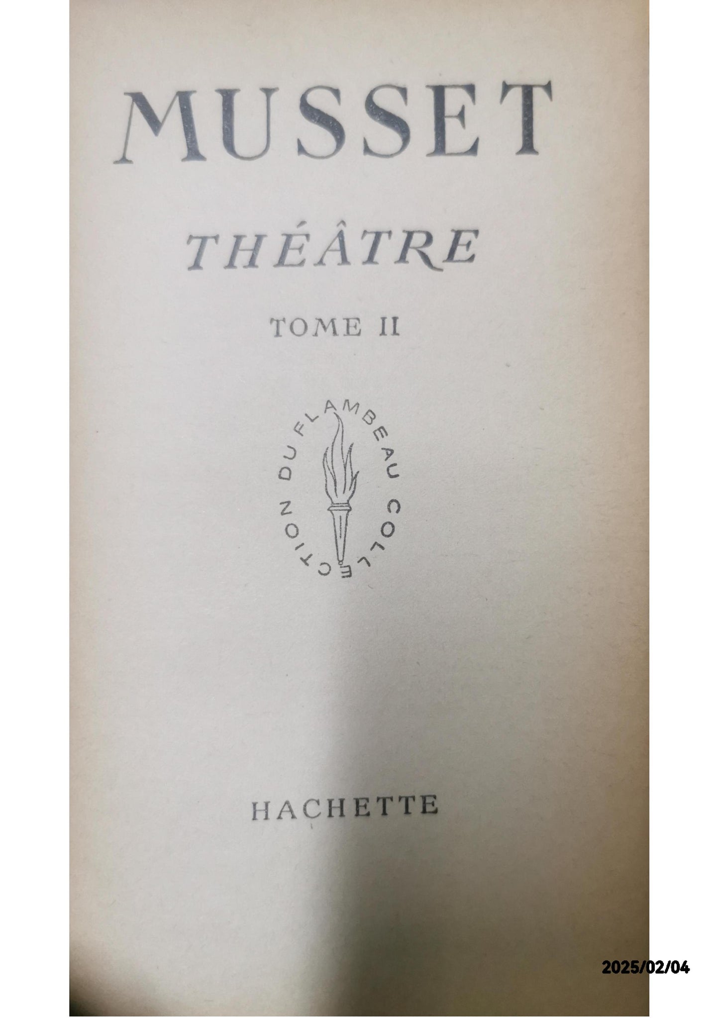 Musset: Théâtre. Tome II/ Hachette 1954