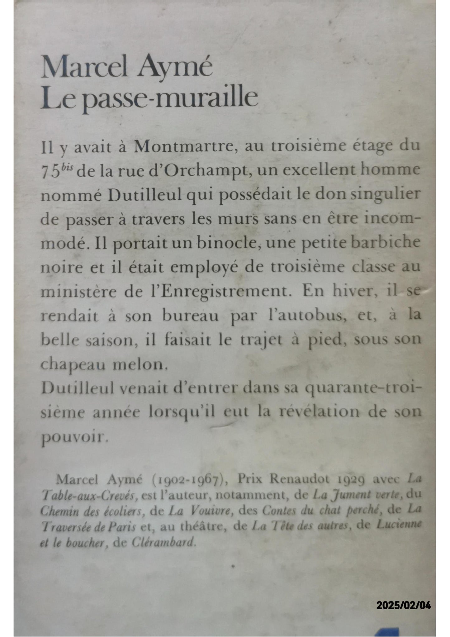 Le passe-muraille Poche – 1 mars 2000 de Marcel Aymé (Auteur)