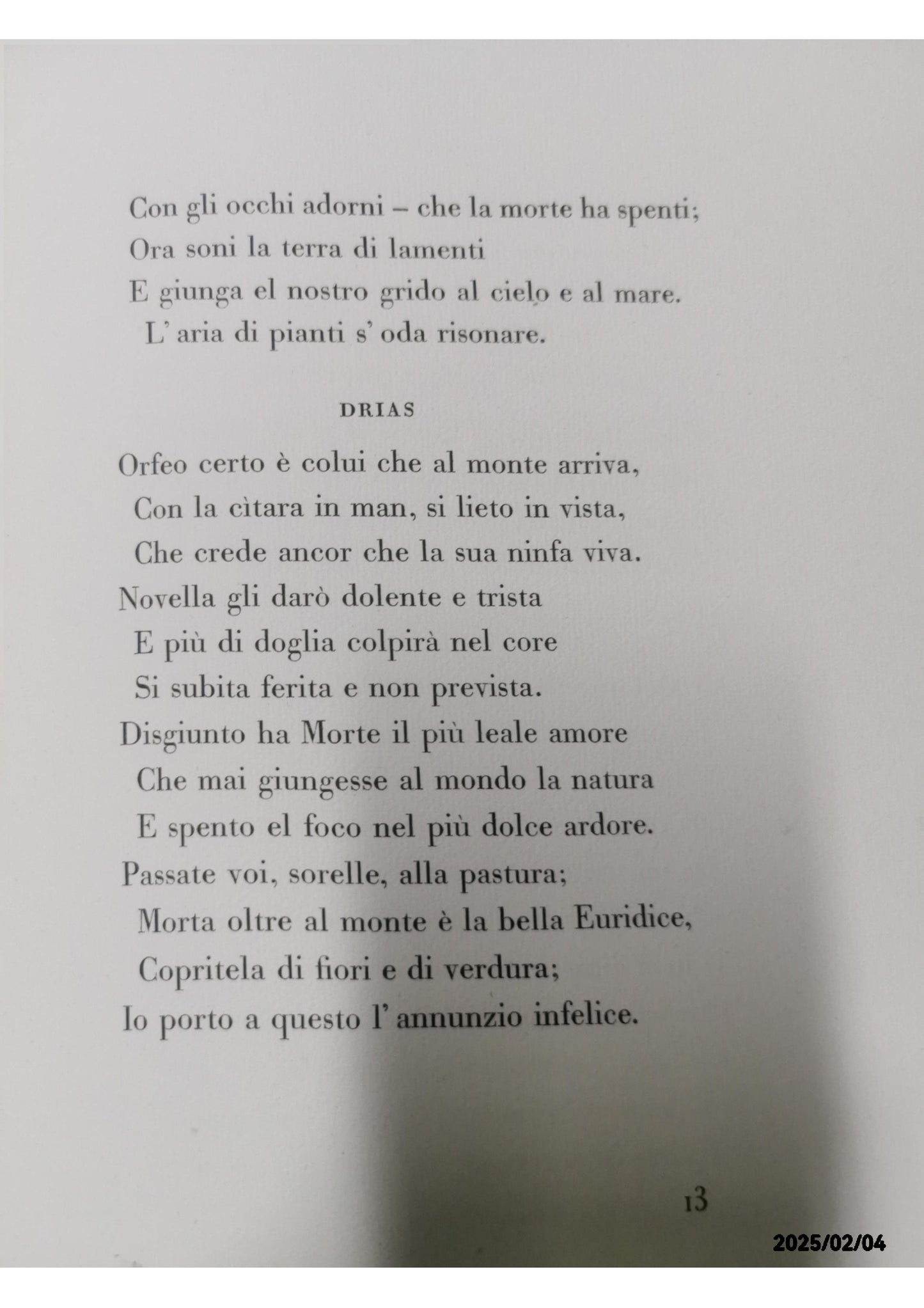 L'Orfeo tragedia di messer Angelo Poliziano