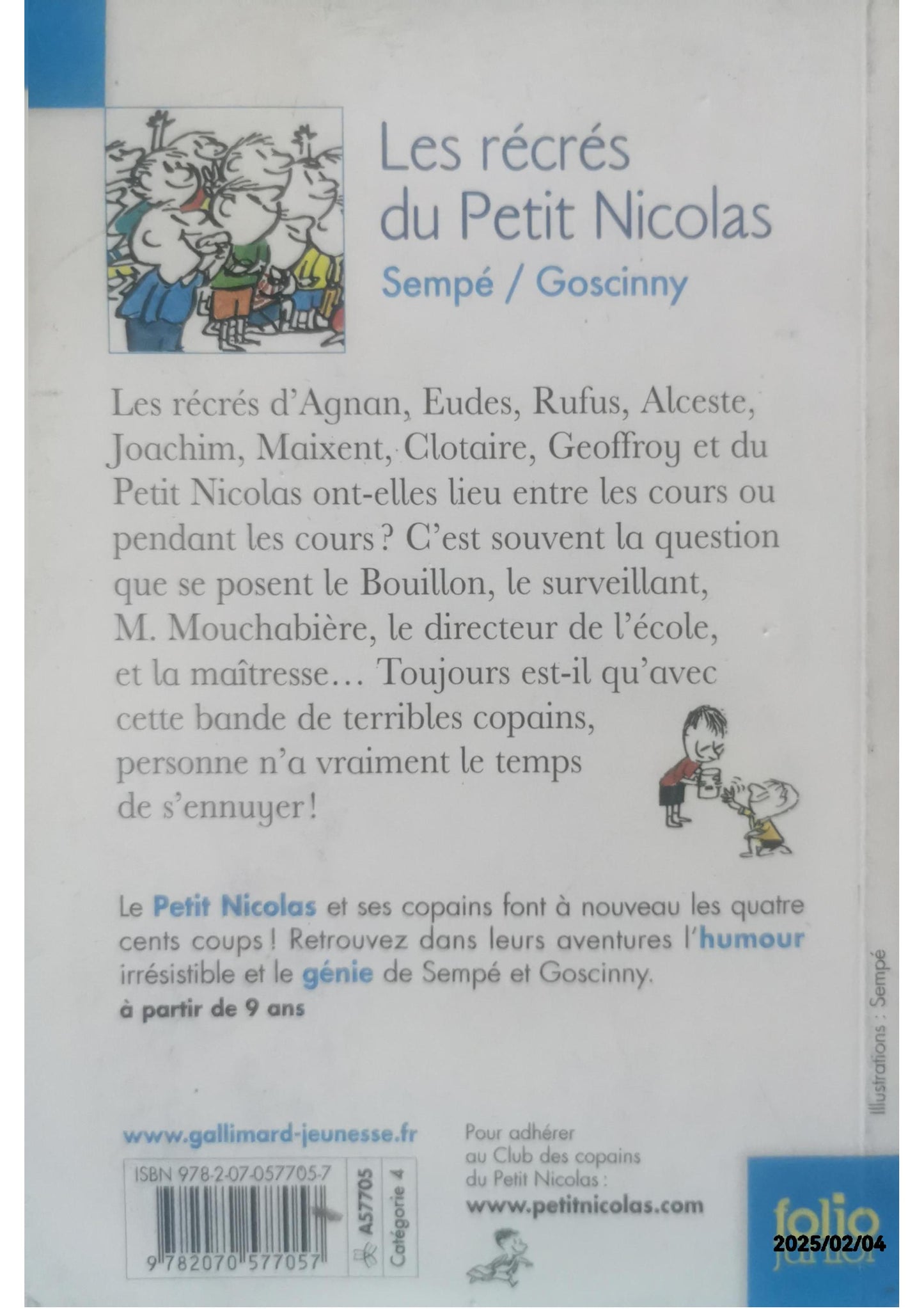 LES RECRES DU PETIT NICOLAS Paperback – October 9, 2002 French Edition  by René Goscinny (Author), Jean-Jacques Sempé (Author)