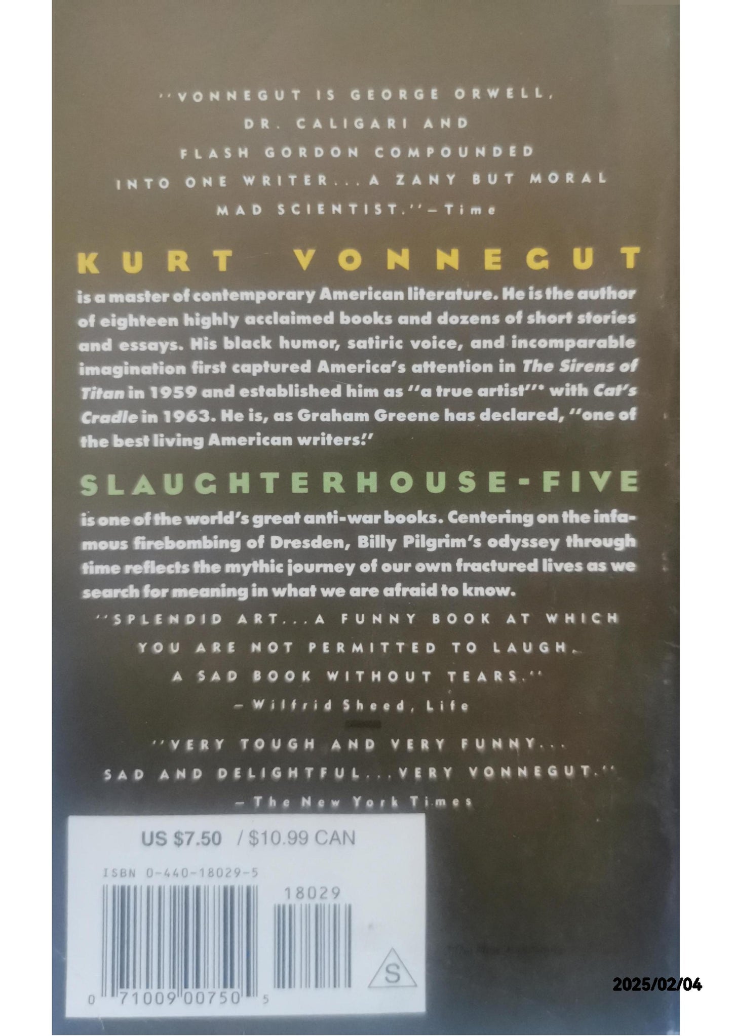 Slaughterhouse-Five  Kurt Vonnegut Jr.