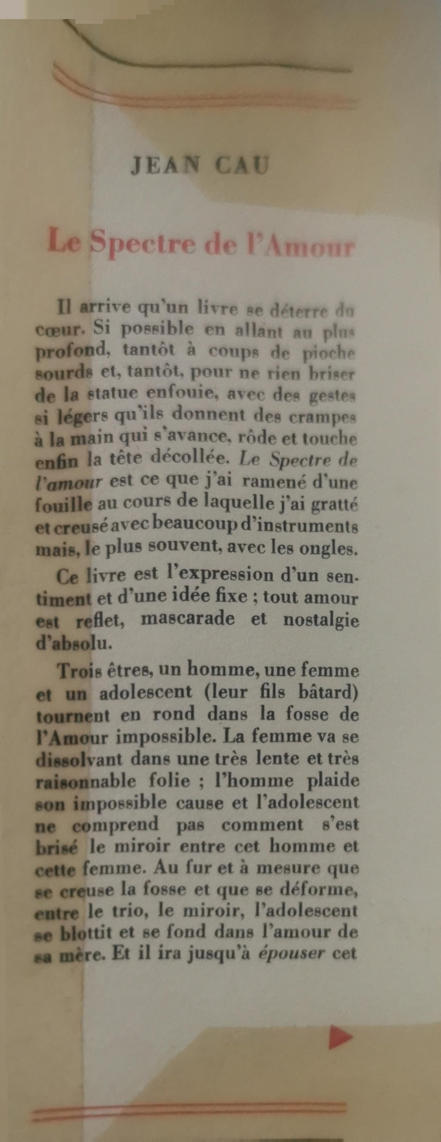 Le Spectre de l'amour Broché – Grand livre, 10 avril 1968 de Jean Cau (Auteur)