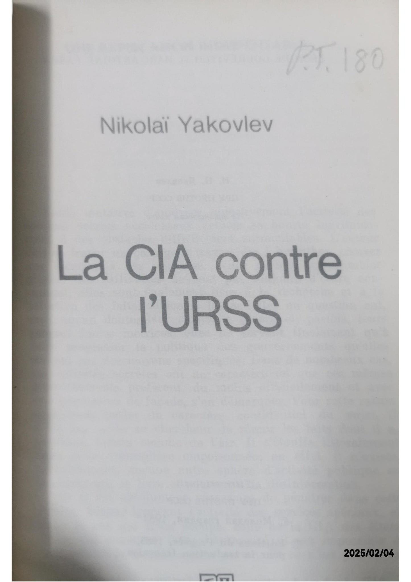 La CIA contre l'URSS - Nikolaï Yakovlev