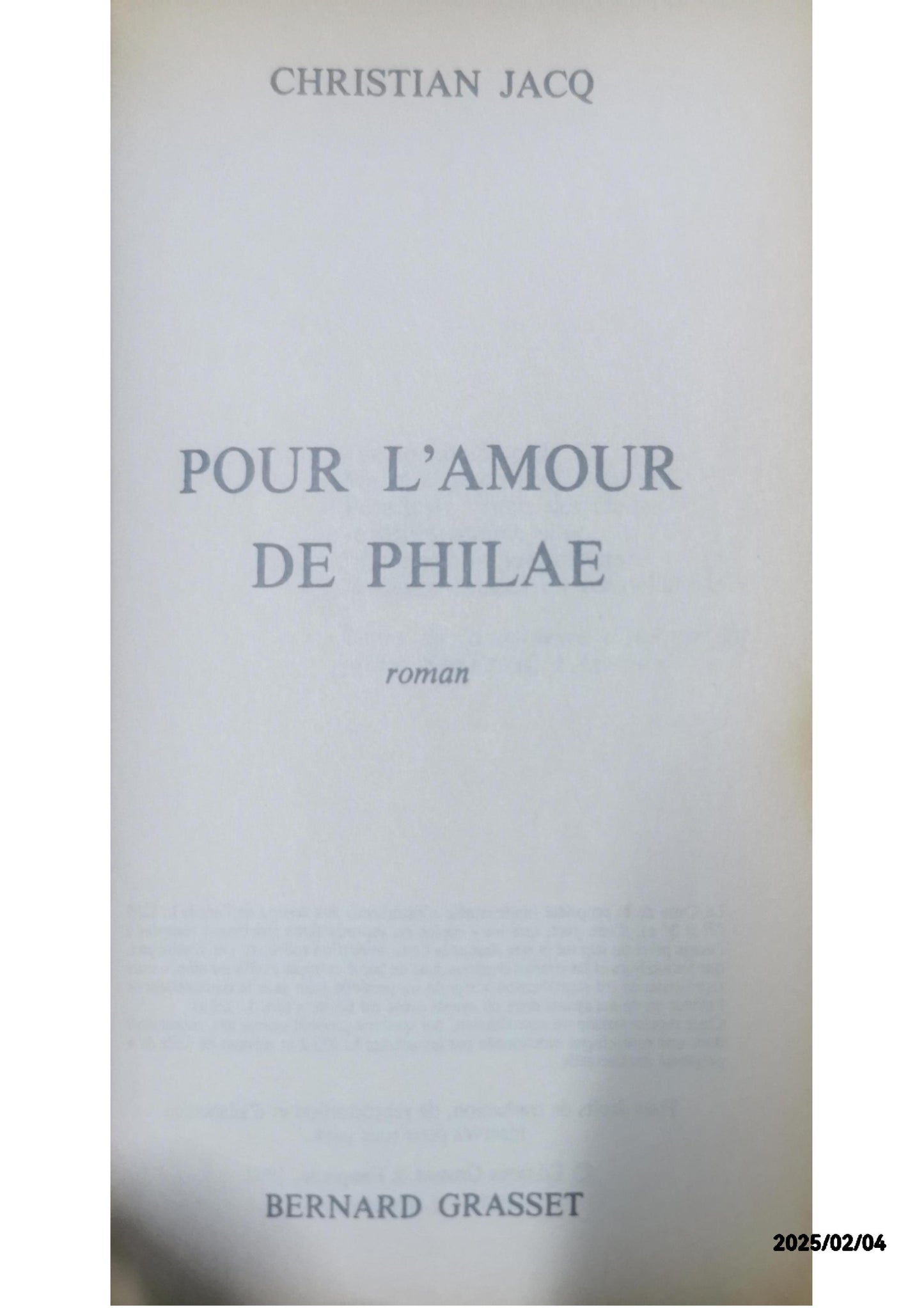 Pour l'amour de Philae - Christian Jacq