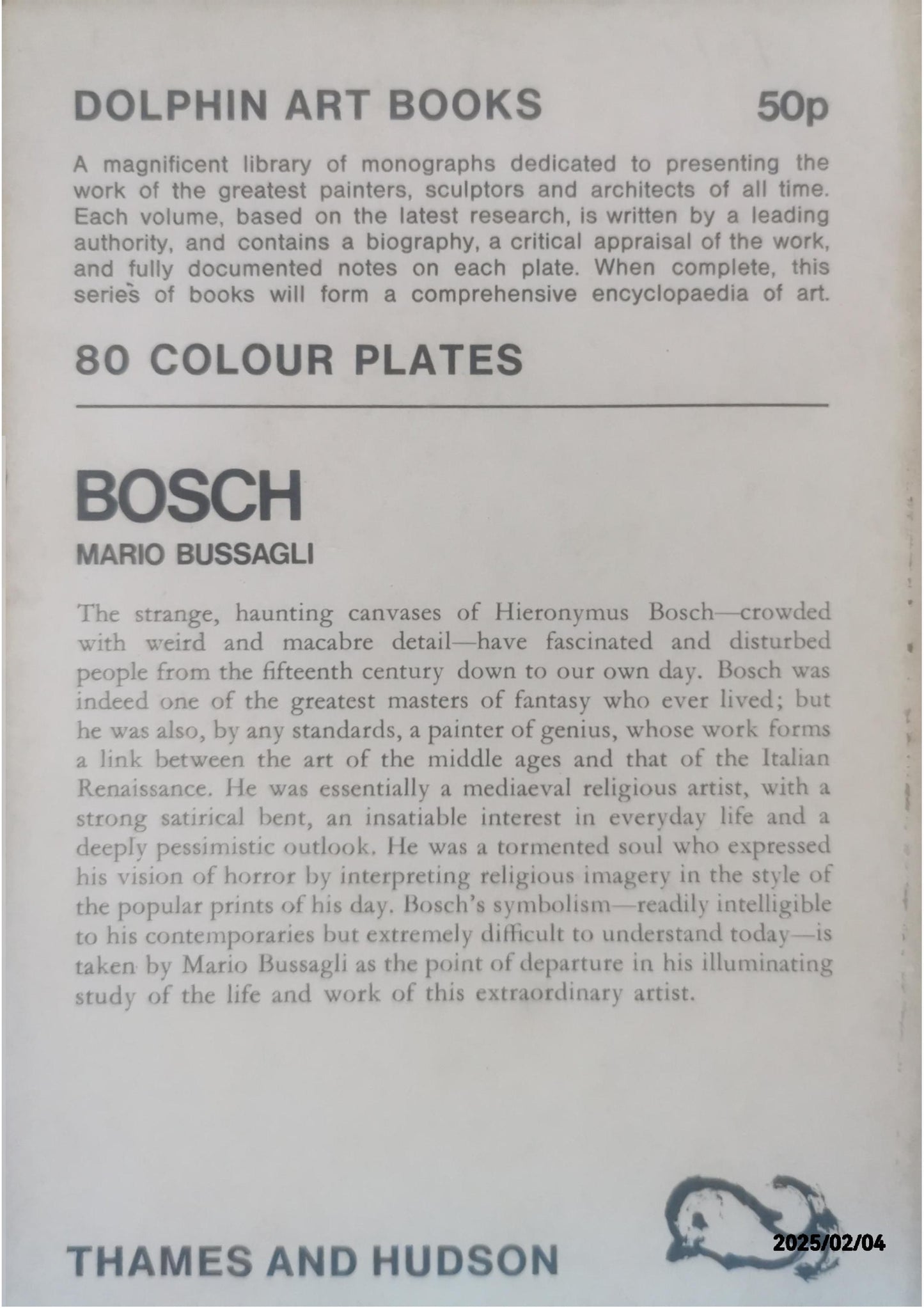 BOSCH - The Life and Work of the Artist, Illustrated with 80 Full Color Plates Paperback – January 1, 1967 Italian Edition  by Mario Bussagli (Author)