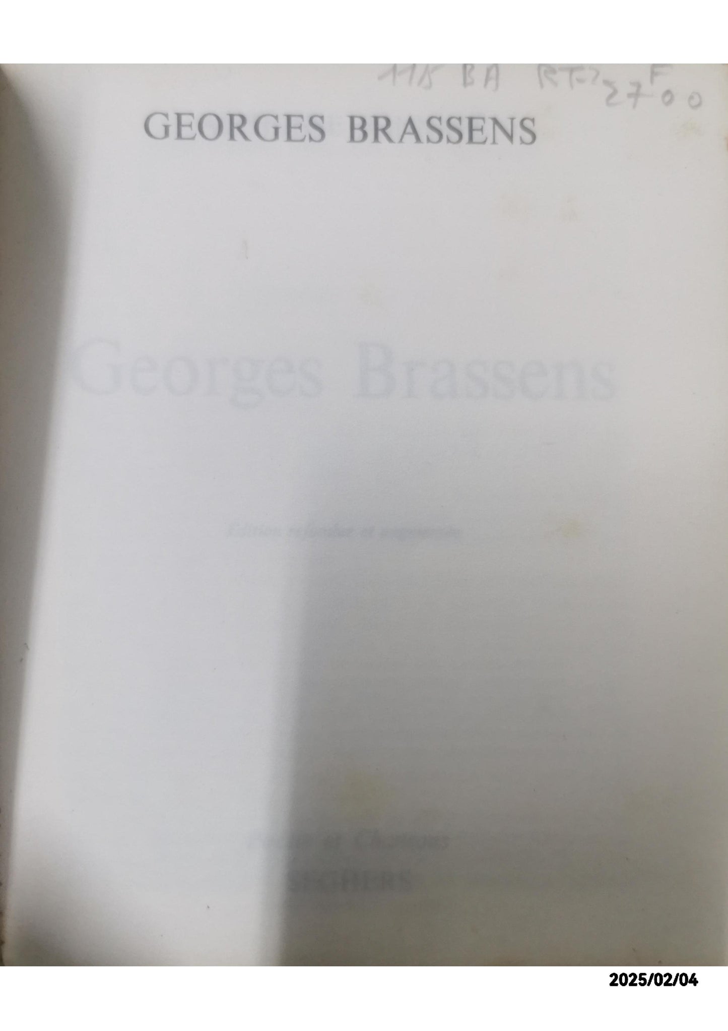 Georges Brassens (Poésie et chansons) (French Edition) Mass Market Paperback – January 1, 1987 French Edition  by Alphonse Bonnafé (Author)