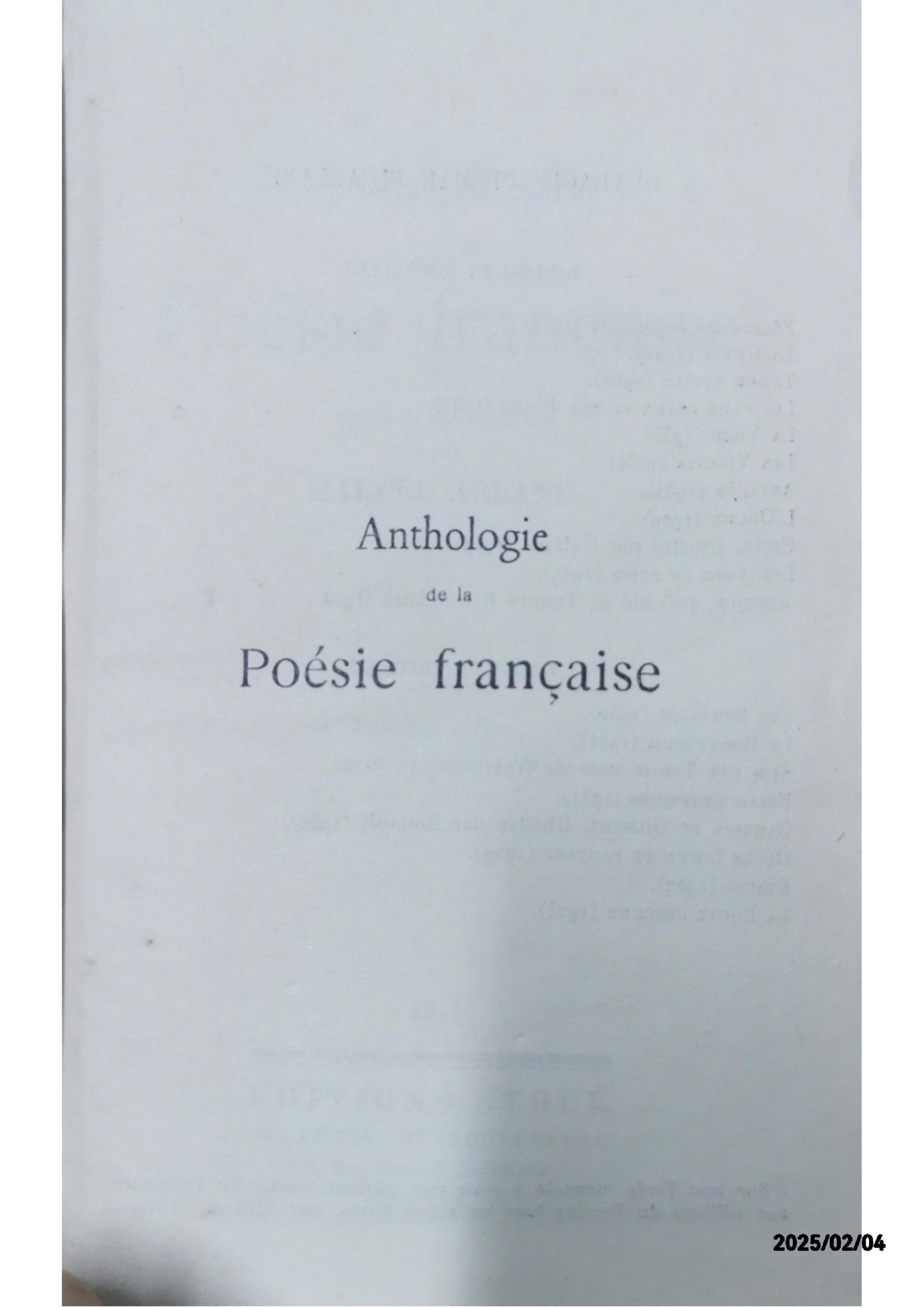 ANTHOLOGIE DE LA POESIE FRANCAISE. Cuir/luxe – 1 janvier 1943 de ARLAND MARCEL. (Auteur)