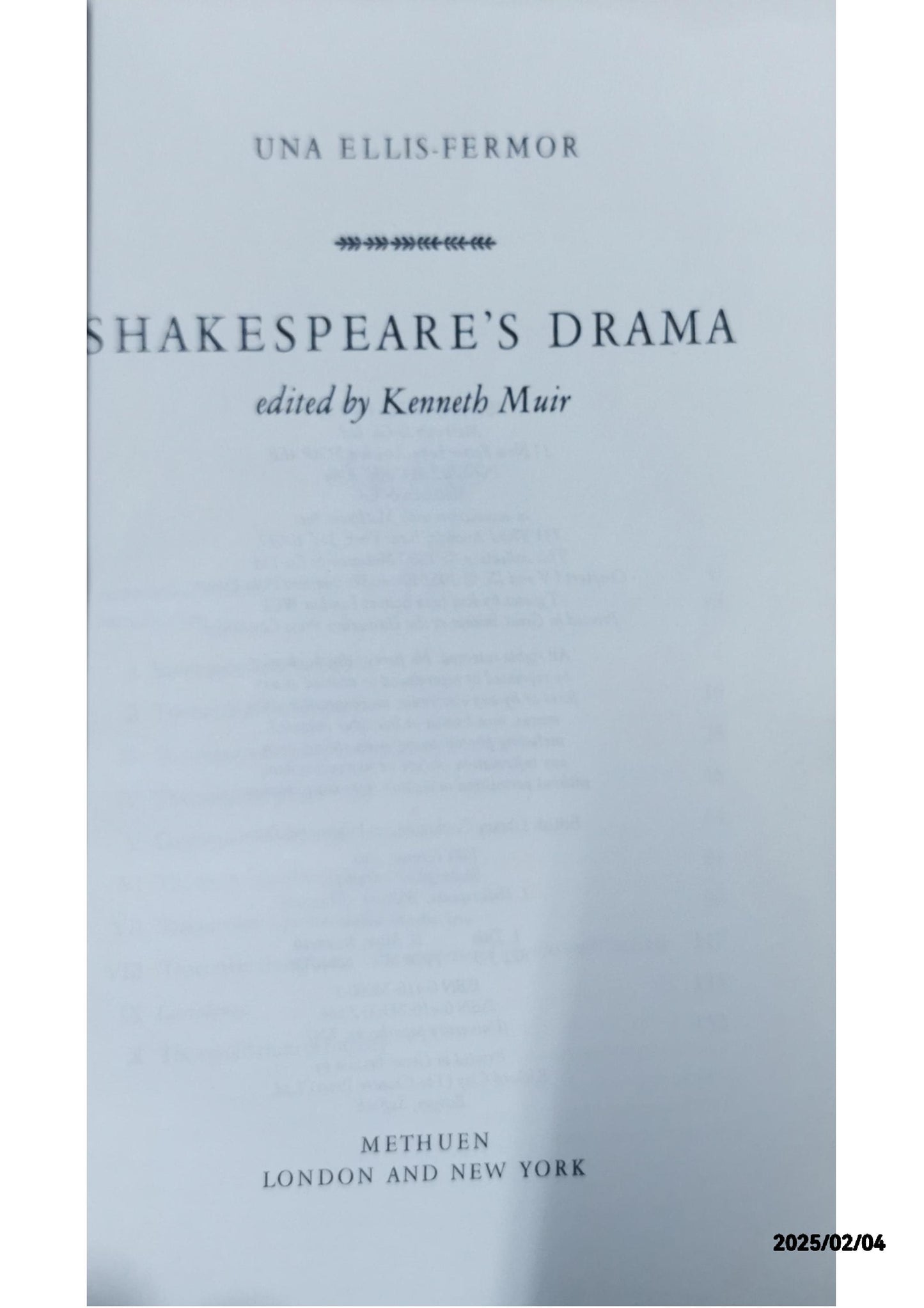 Shakespeare's Drama 1st Edition by Una Ellis-Fermor (Author), Kenneth Muir (Editor)