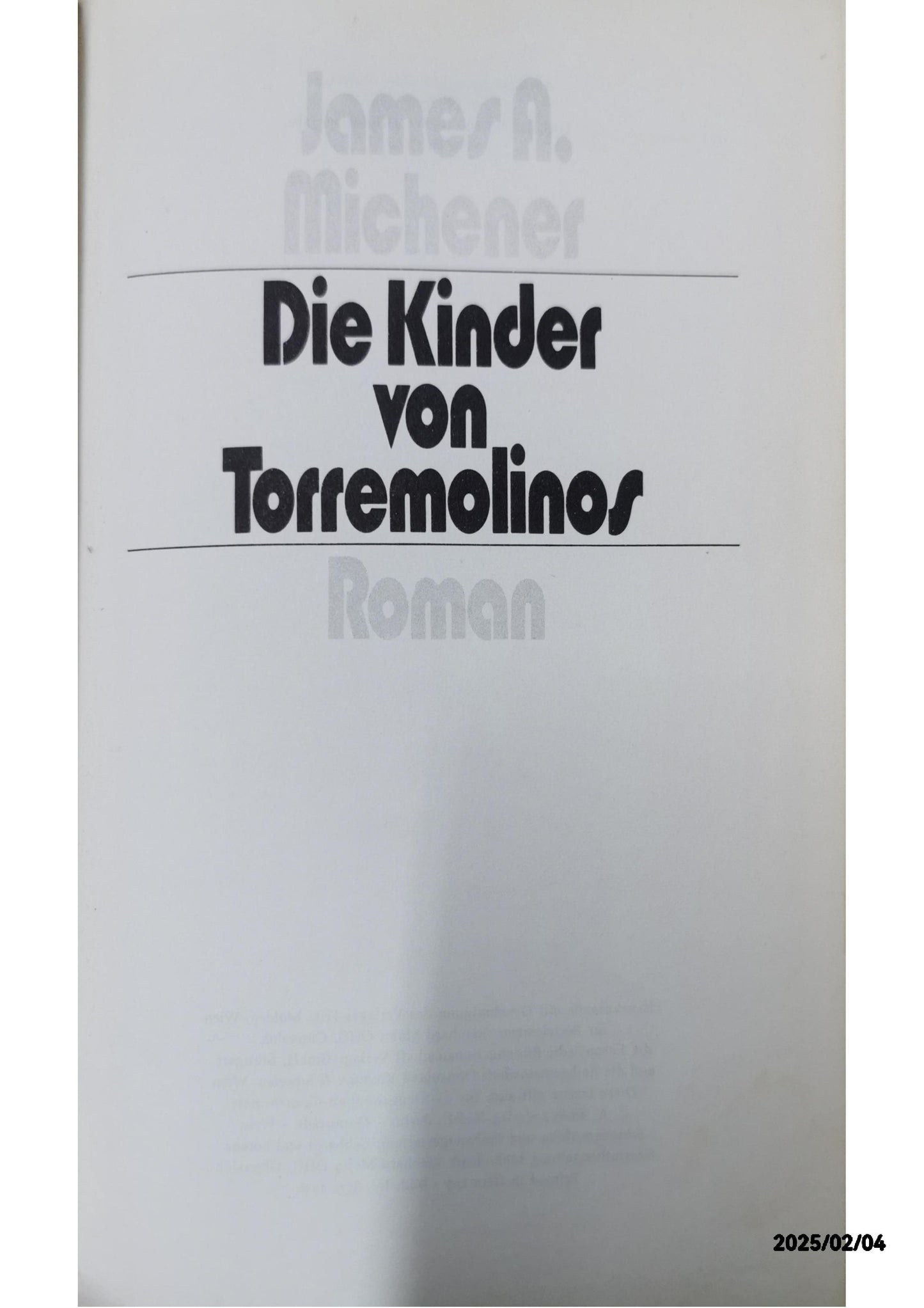 Die Kinder von Torremolinos Hardcover English edition  by James A Michener (Autor)