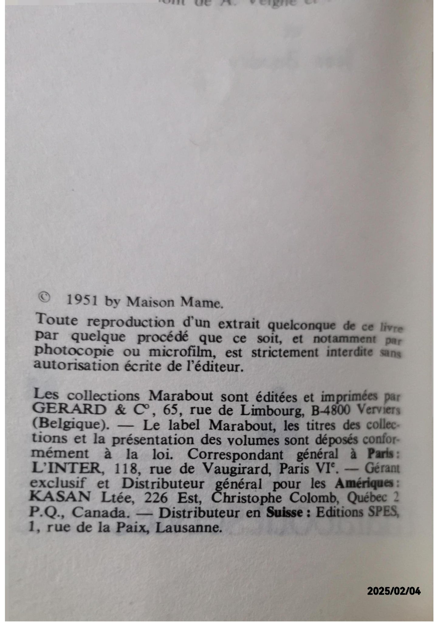 LE GUIDE MARABOUT DU SAVOIR VIVRE DE TOUS LES JOURS. Broché – 1 janvier 1951 de D'assailly Baudry (Auteur)