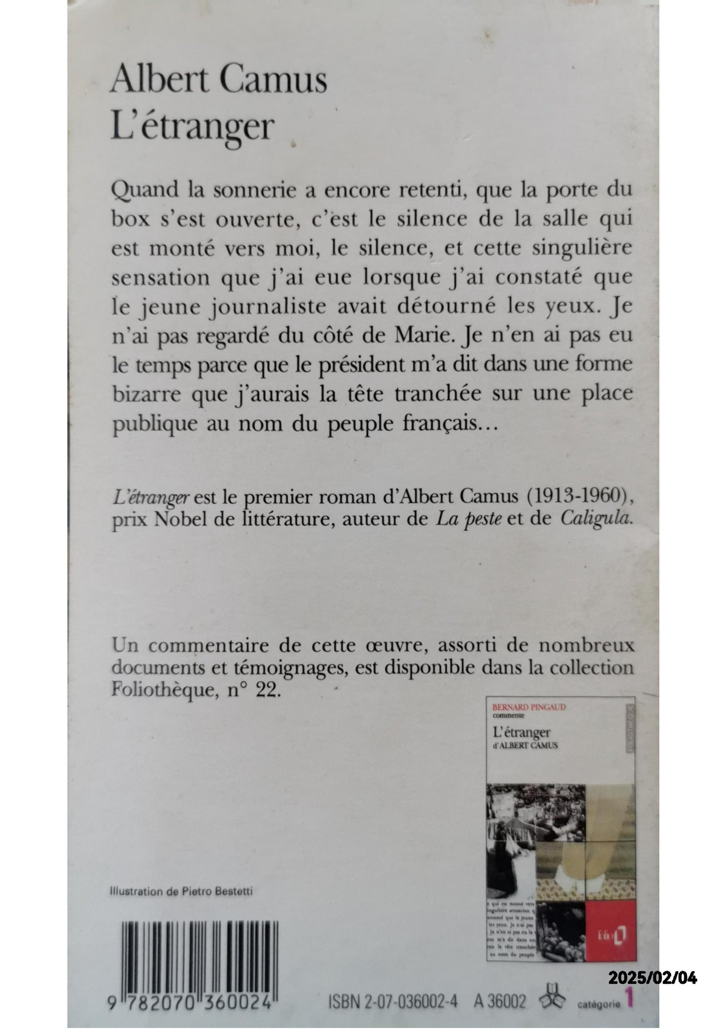 L' Etranger Paperback – June 1, 2000 French Edition  by Albert Camus (Author)