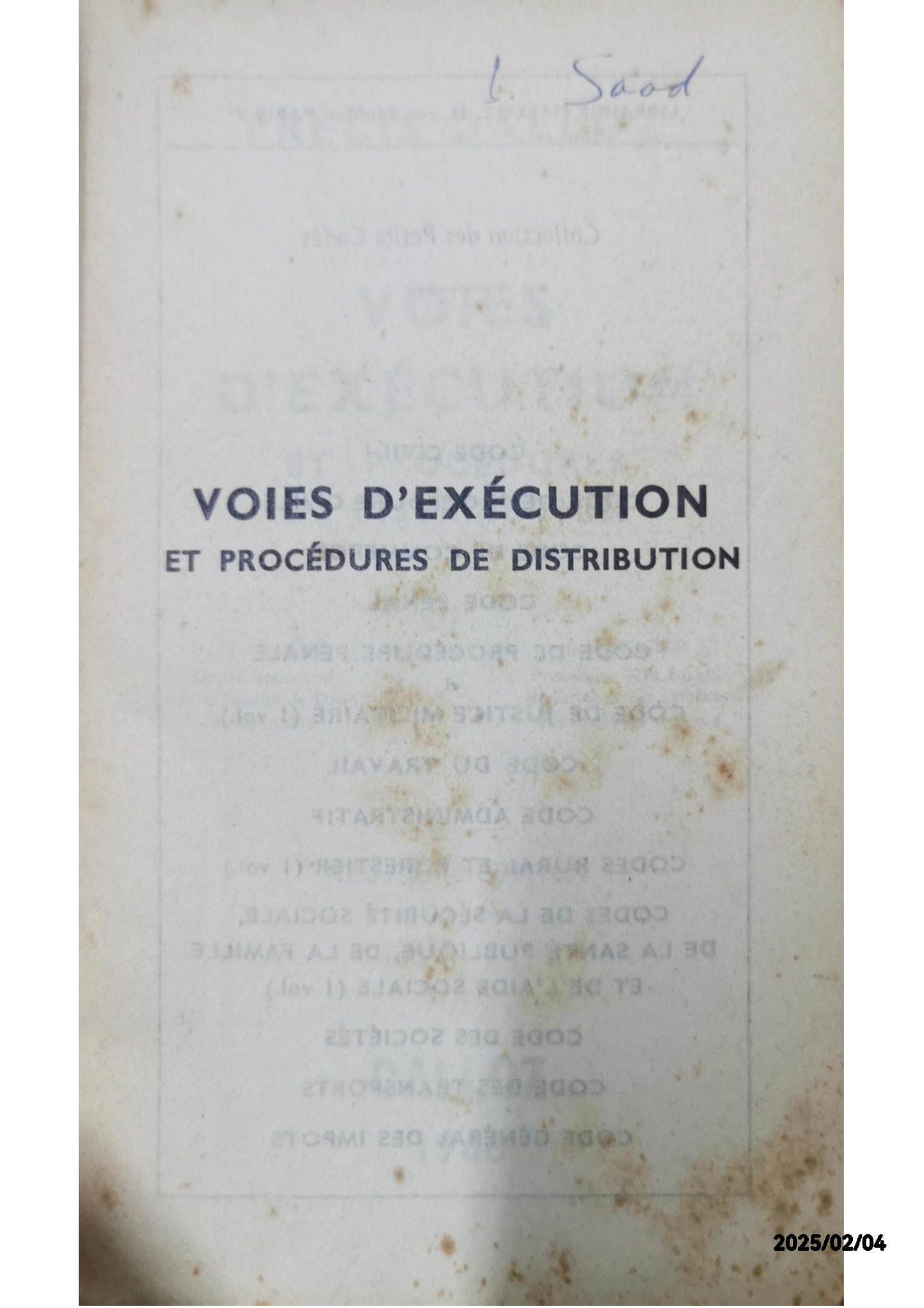 PRECIS DES VOIES D'EXECUTION ET DES PROCEDURES DE DISTRIBUTION Broché – 1 janvier 1938 de CUCHE PAUL (Auteur)