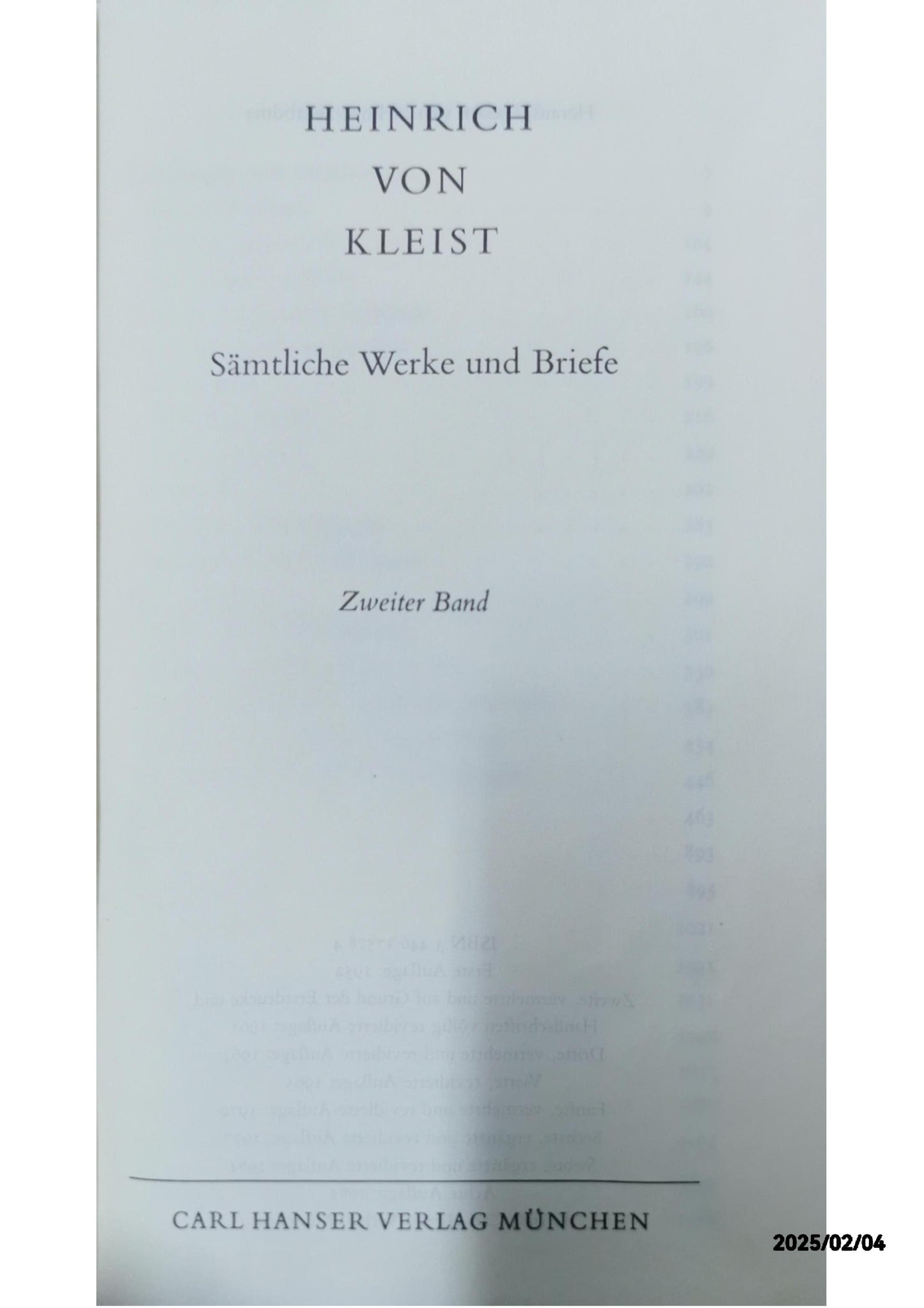 Sämtliche Werke und Briefe. Hardcover – January 1, 1993 German Edition  by Heinrich von Kleist (Author), Helmut Semdner (Author)