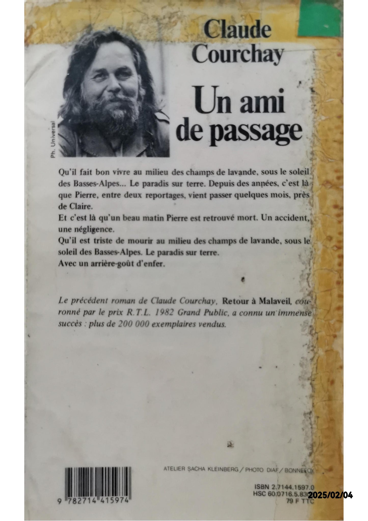 Un ami de passage (French Edition) Paperback – January 1, 1983 French Edition  by Claude Courchay (Author)