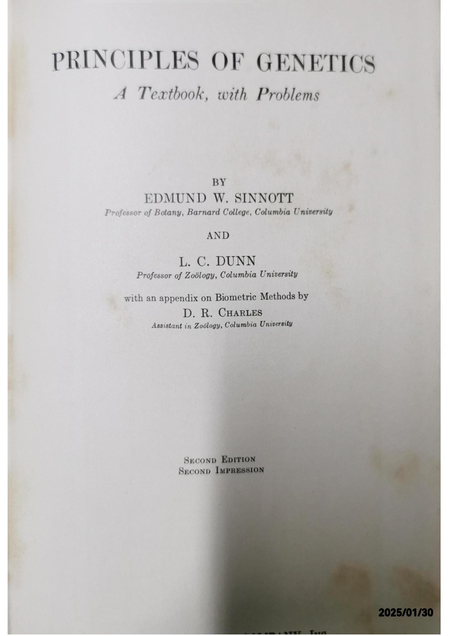 Principles of Genetics Hardcover – Import, January 1, 1950 German Edition  by Th. Sinnott, Edmund W., Dunn, L.C. And Dobzhansky (Author)