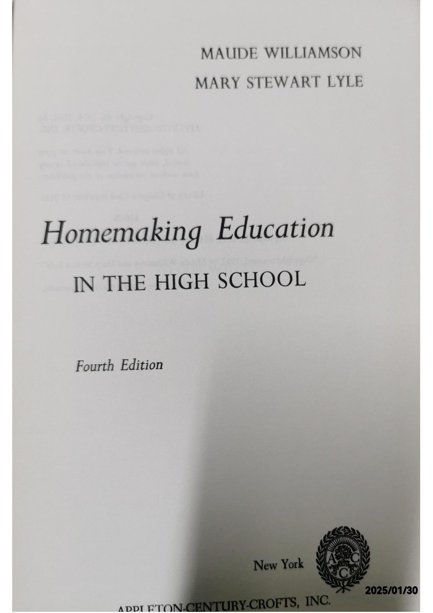 Homemaking Education In The High School Hardcover – January 1, 1954 by Maude; Lyle Mary Stewart Williamson (Author)