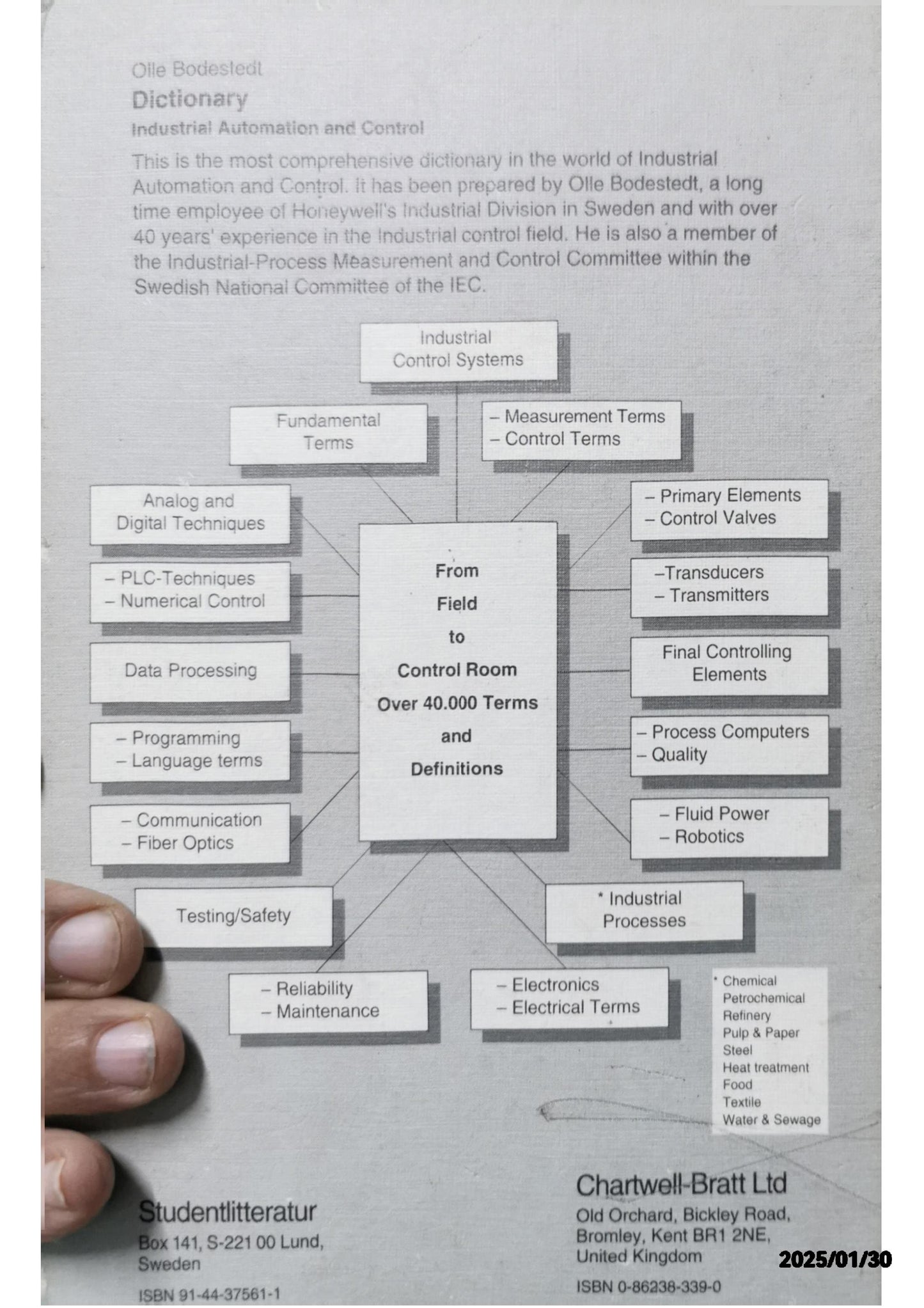 Dictionary, industrial automation and control Bodestedt, Olle