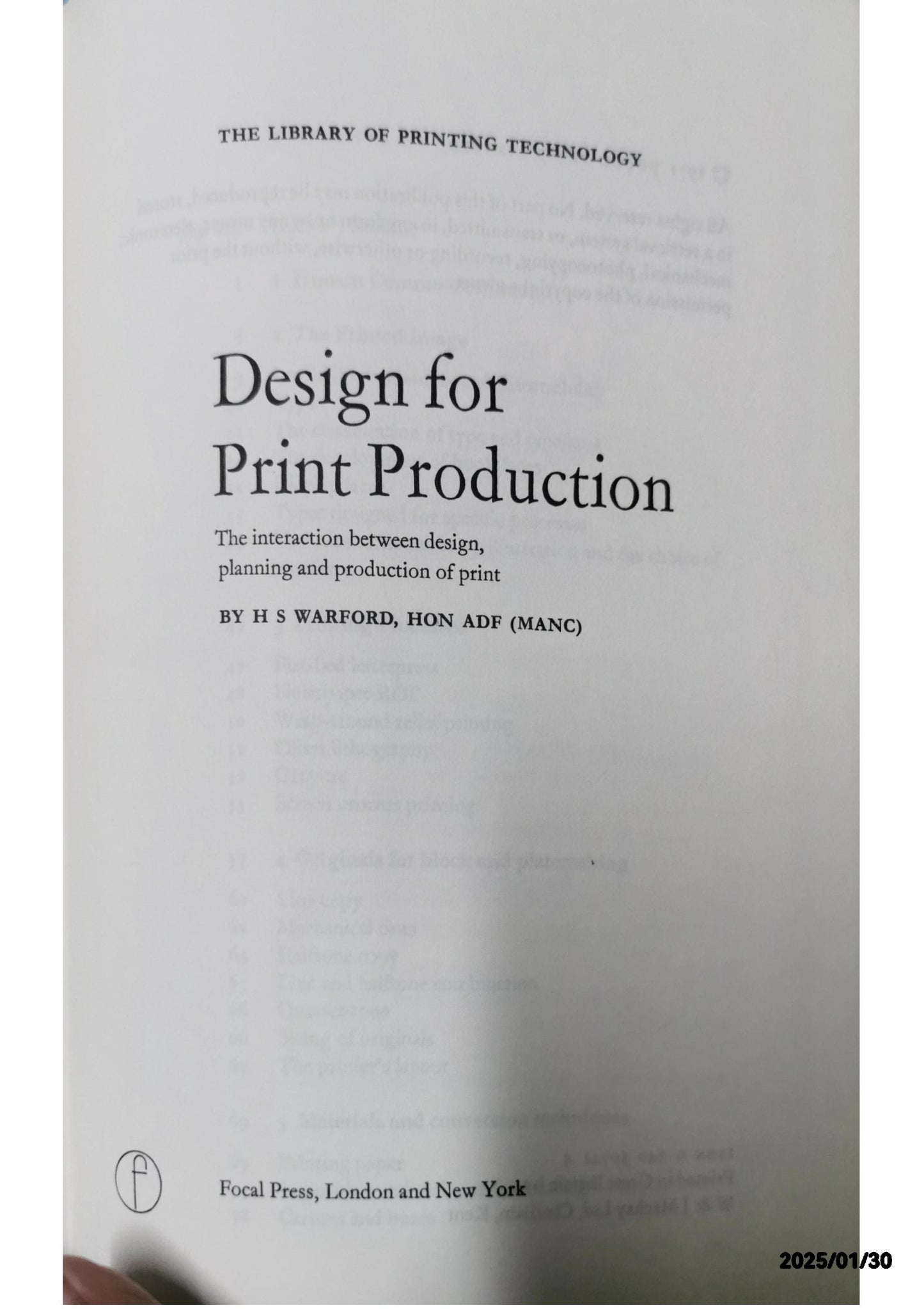 Design For Print Production Hardcover – January 1, 1971 by H.S. Warford (Author)