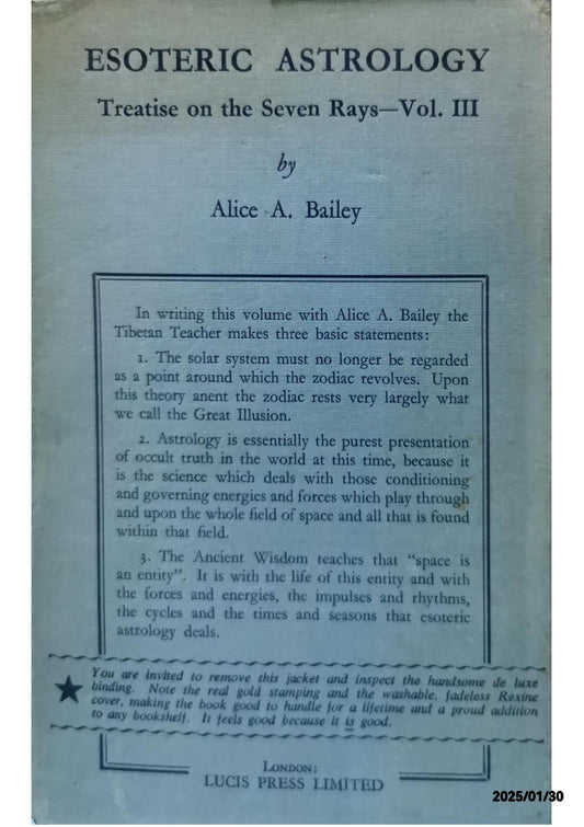 A Treatise on the Seven Rays, Vol.3: Esoteric Astrology Paperback – January 1, 1971 by Alice A. Bailey (Author)