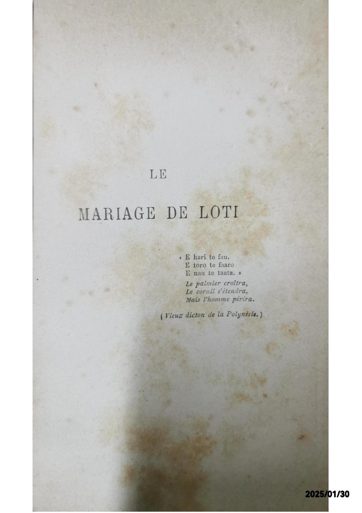 Le Mariage de Loti Novel by Pierre Loti