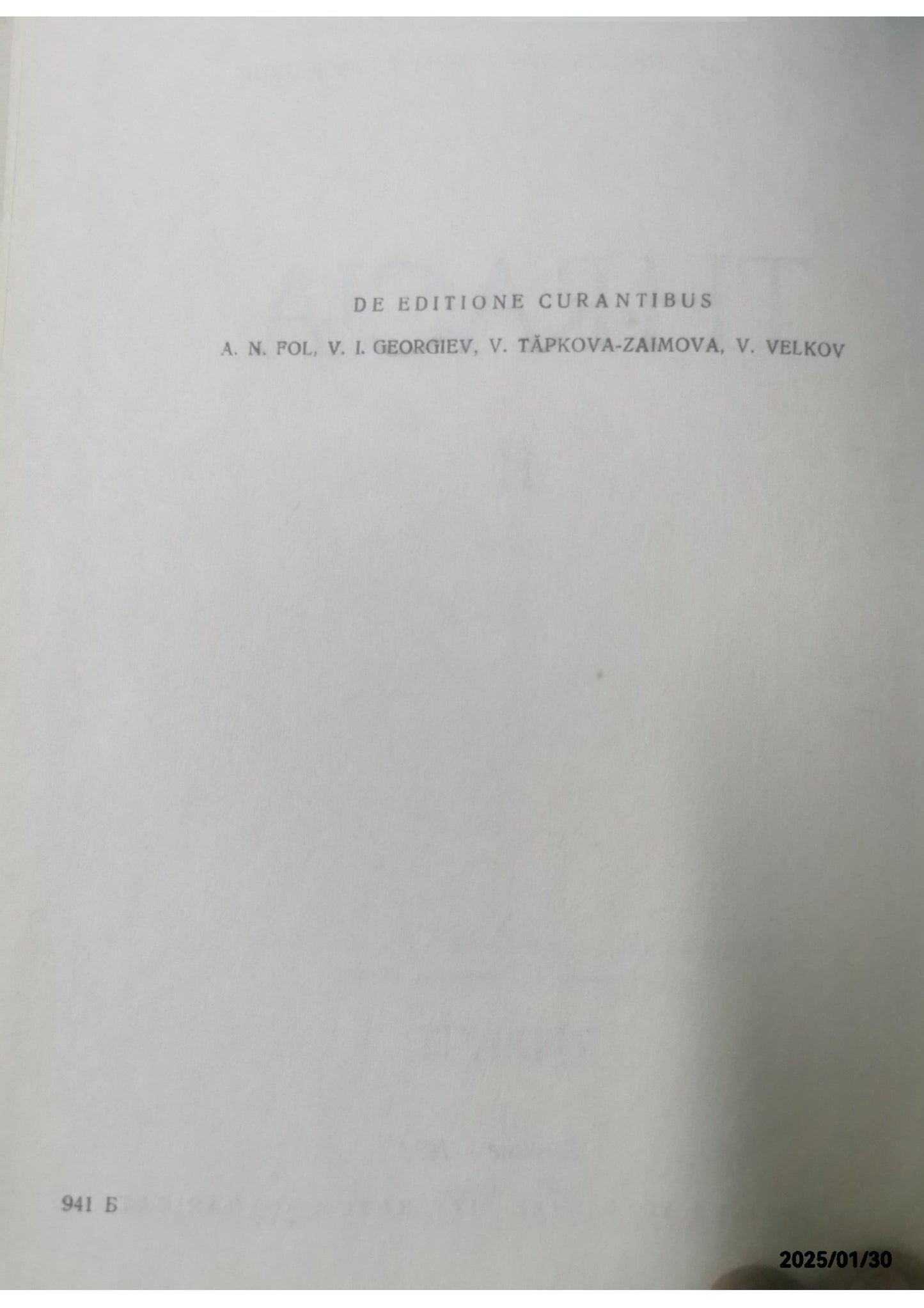 Thracia II. (Primus Congressus Studiorum Thracicorum) Academia Litterarum Bulgarica: Published by Sofia: Bulgarian Academy of Science, 1974 Used Condition: Good Hardcover