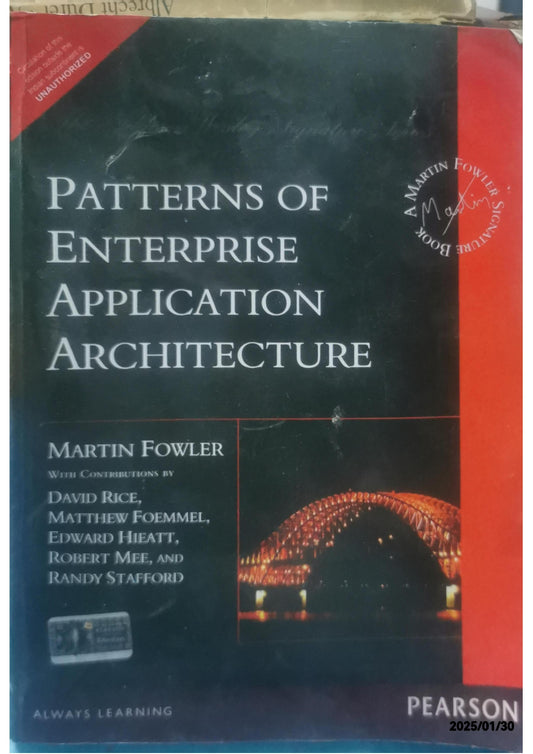 Patterns Of Enterprise Application Architecture Paperback – January 1, 2012 by Martin Fowler (Author)