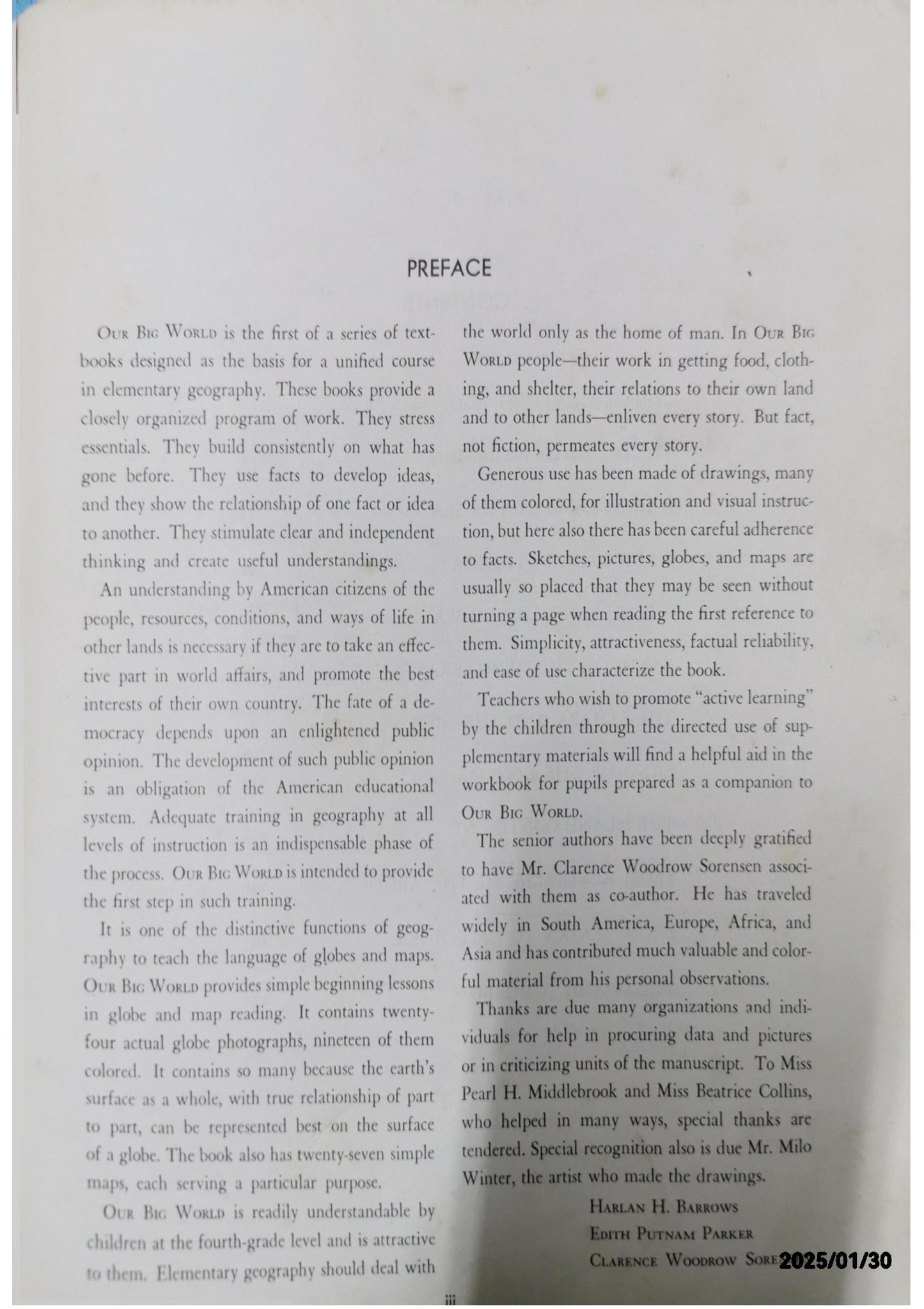 Man in His World; Essential Elementary Geography; Our Big World Hardcover – January 1, 1951 by Harlan H.; Edith Parker; Clarence Sorensen Barrows (Author), Milo Winter (Illustrator)