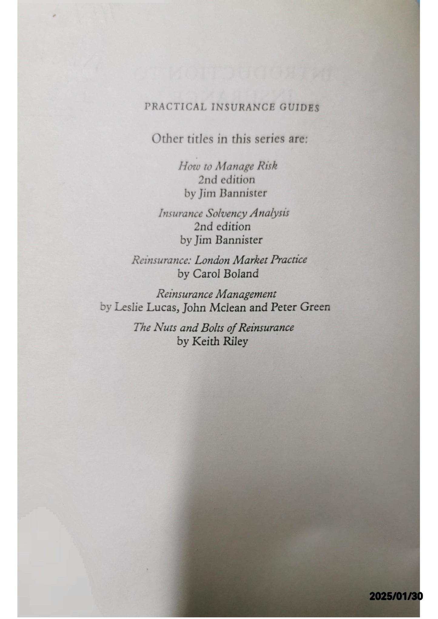 Introduction to Insurance (Practical Insurance Guides) Paperback – May 1, 1999 by D.S. Hansell (Author)