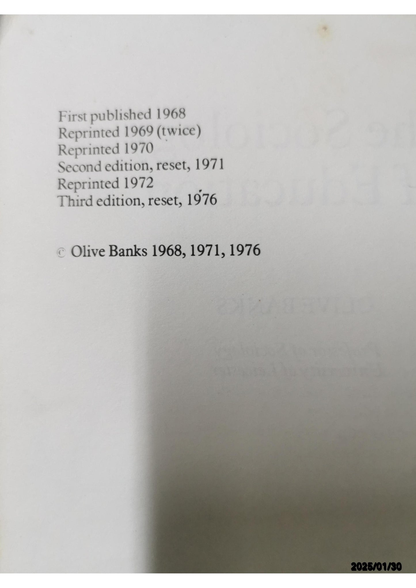 The Sociology of Education. Hardcover – January 1, 1969 by Olive: Banks (Author)