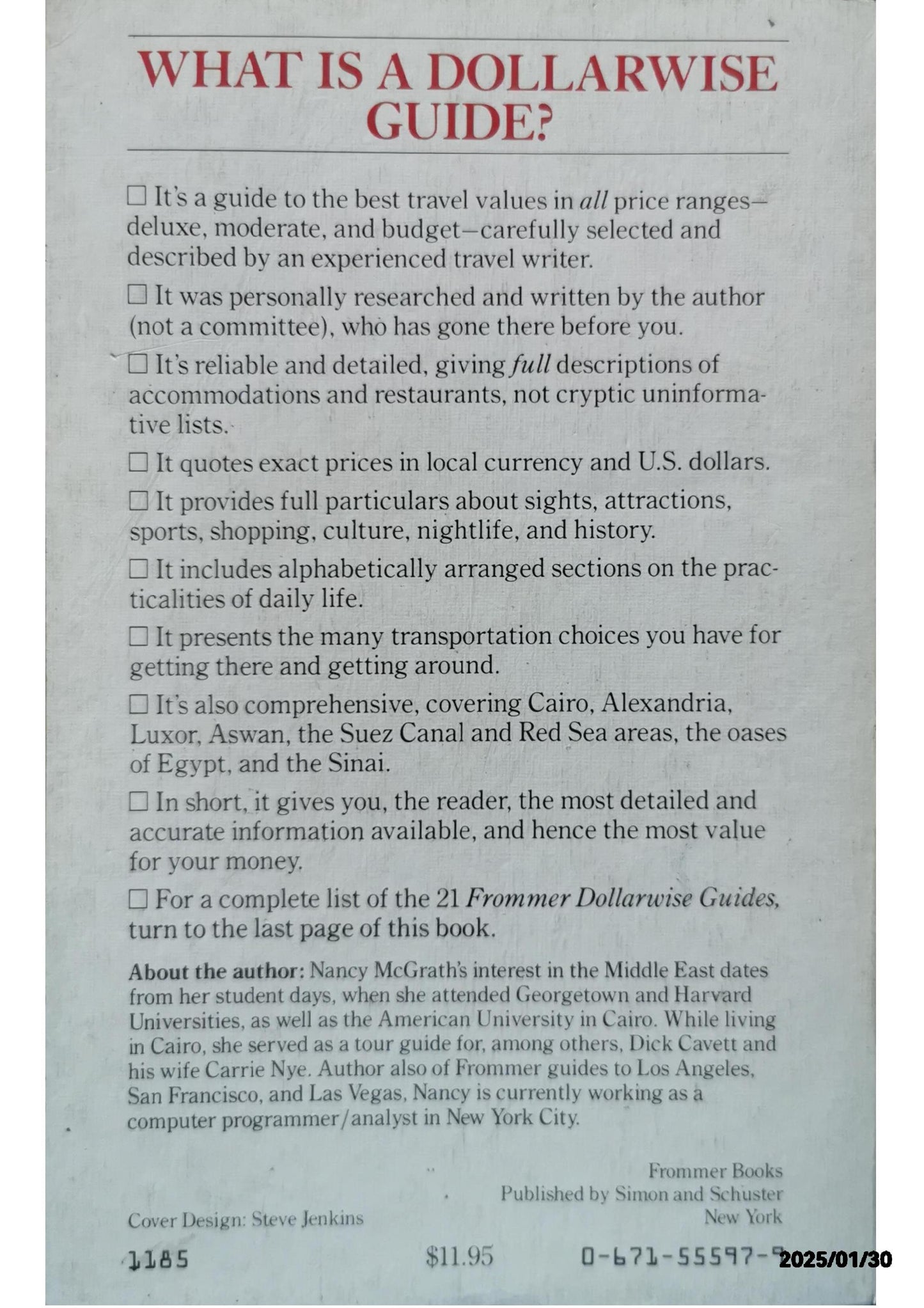 Dollarwise Guide to Egypt Paperback – November 1, 1985 by Nancy McGrath (Author)