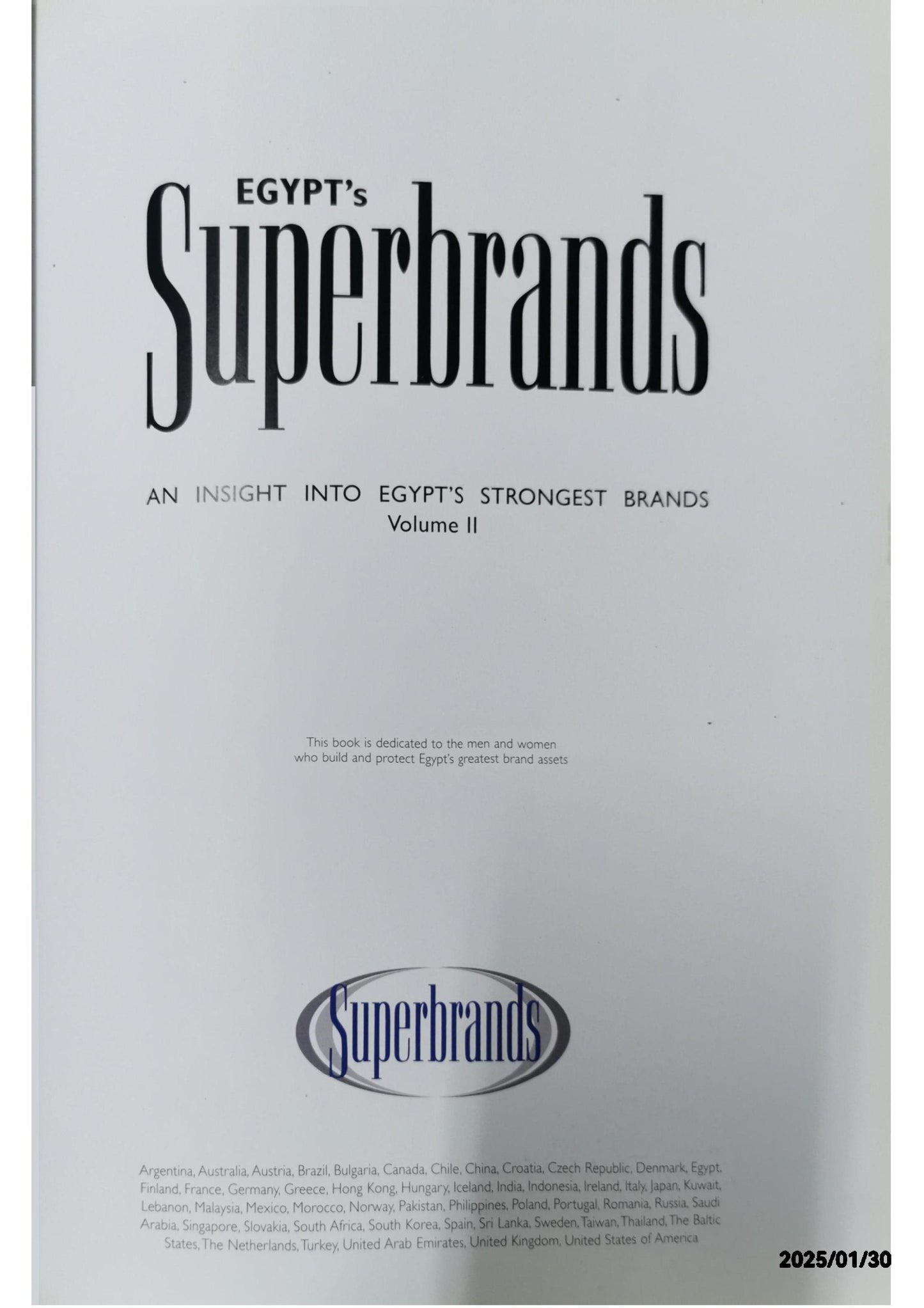 An Insight into Egypt's Strongest Brands Format: Hardcover