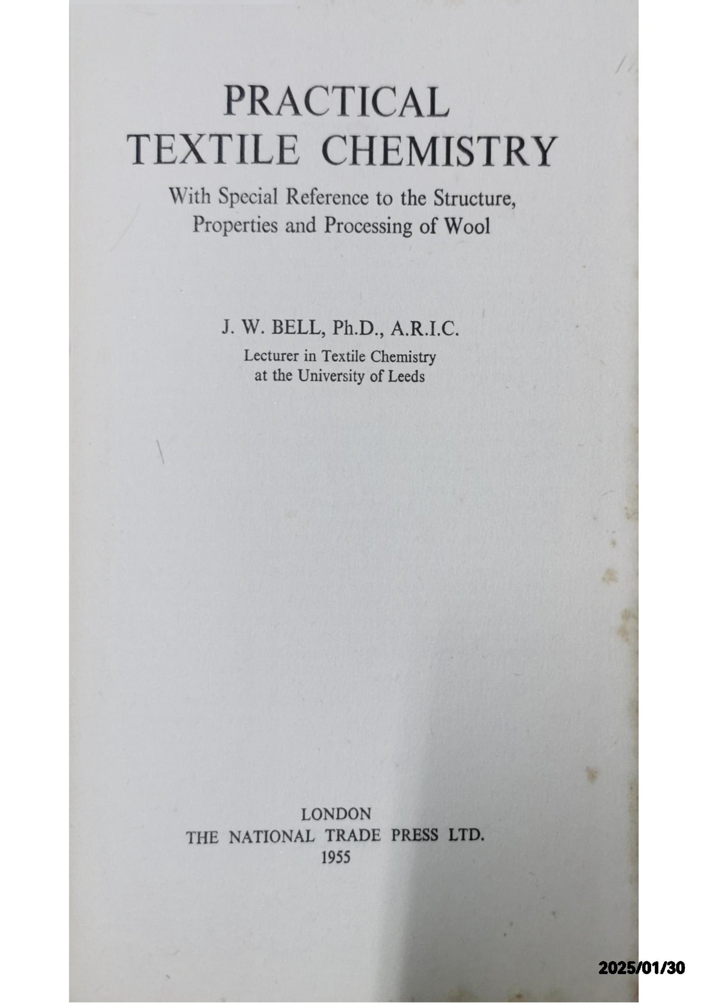 Practical textile chemistry Unknown Binding – January 1, 1956 by James William Bell (Author)