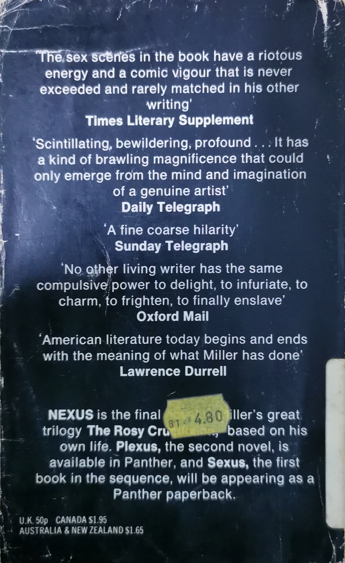 Nexus Book by Henry Miller