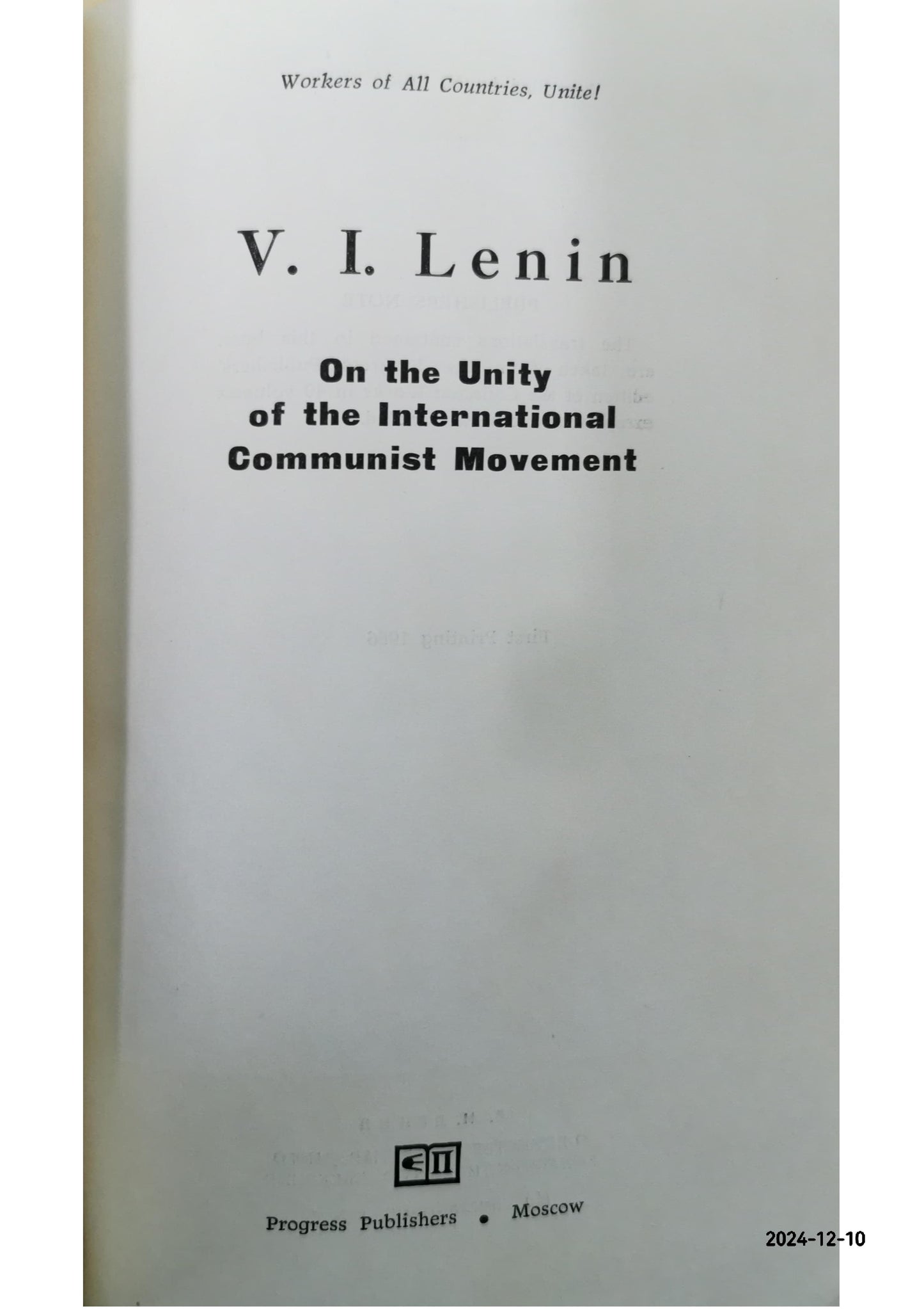 On the Unity of the International Communist Movement Hardcover – January 1, 1966 by N. Surovtseva (Translator) V. I. Lenin (Author) (Author)