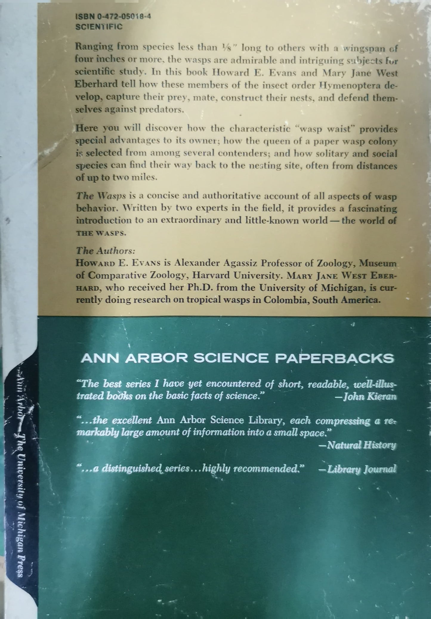 The Wasps Paperback – January 1, 1971 by Howard Ensign Evans (Author), M. J. West Eberhard (Author)