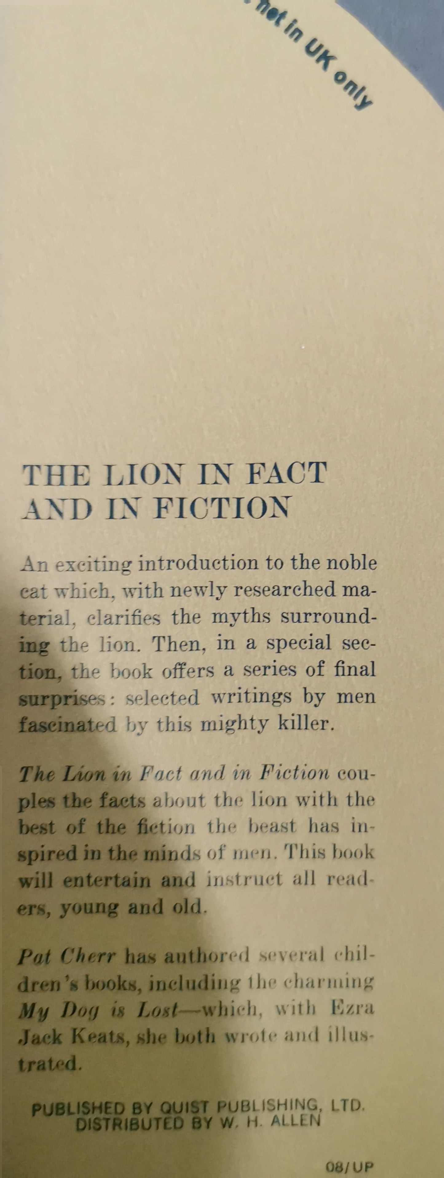 The Lion in Fact and Fiction Hardcover – January 1, 1950 by Pat Cherr (Author)