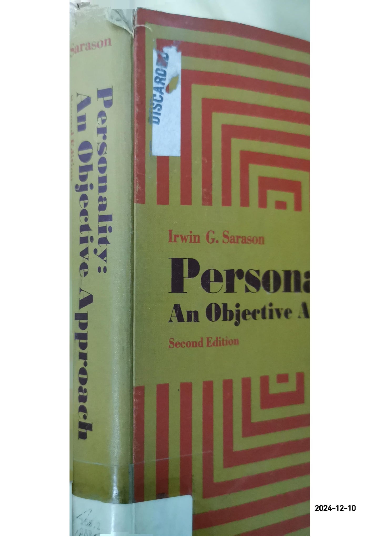 Personality: An Objective Approach Hardcover – Import, January 1, 1966 by Irwin G. SARASON (Author)