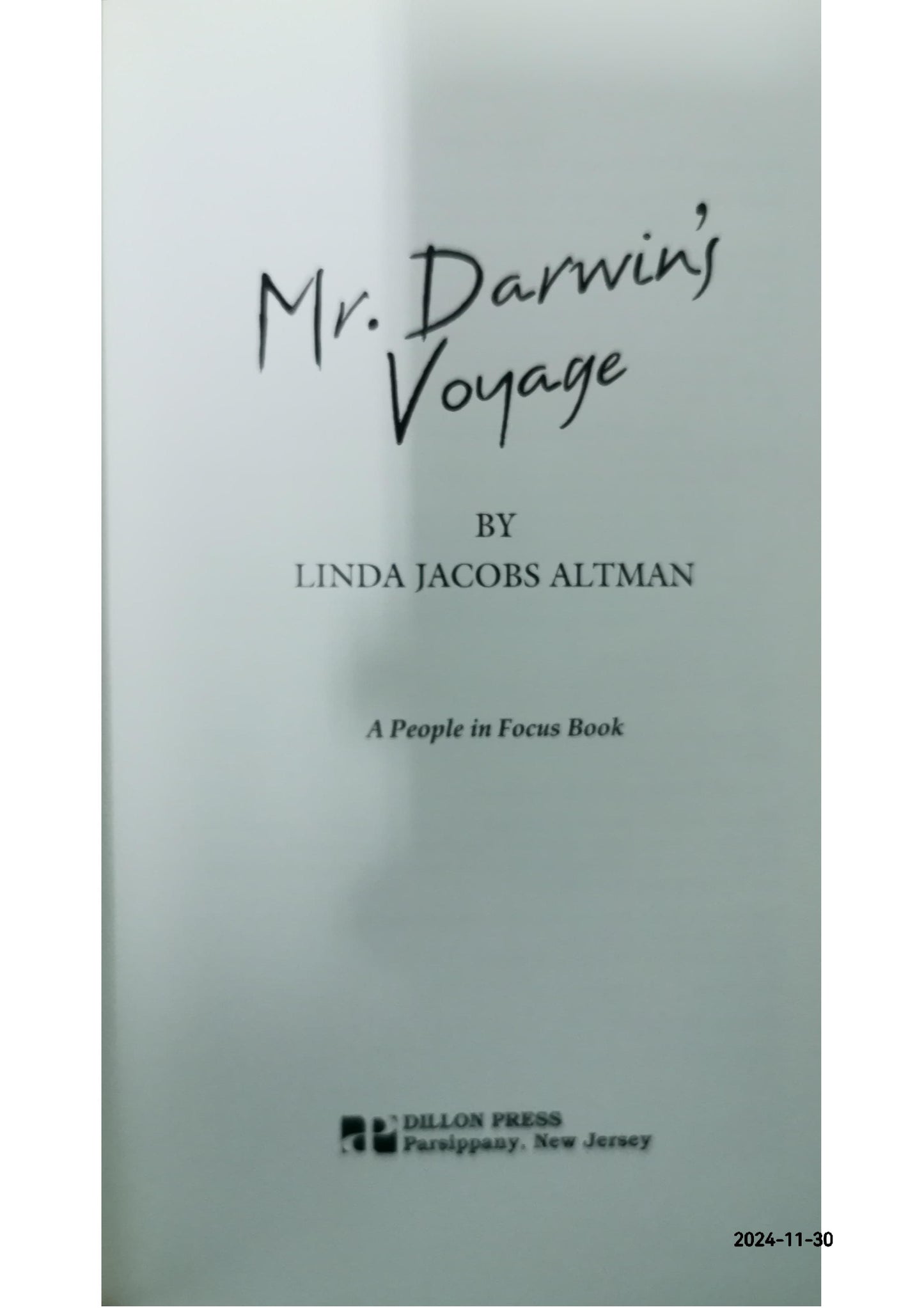 Mr. Darwin's Voyage (People in Focus) Hardcover – 1 April 1995 by Linda Jacobs Altman (Author)