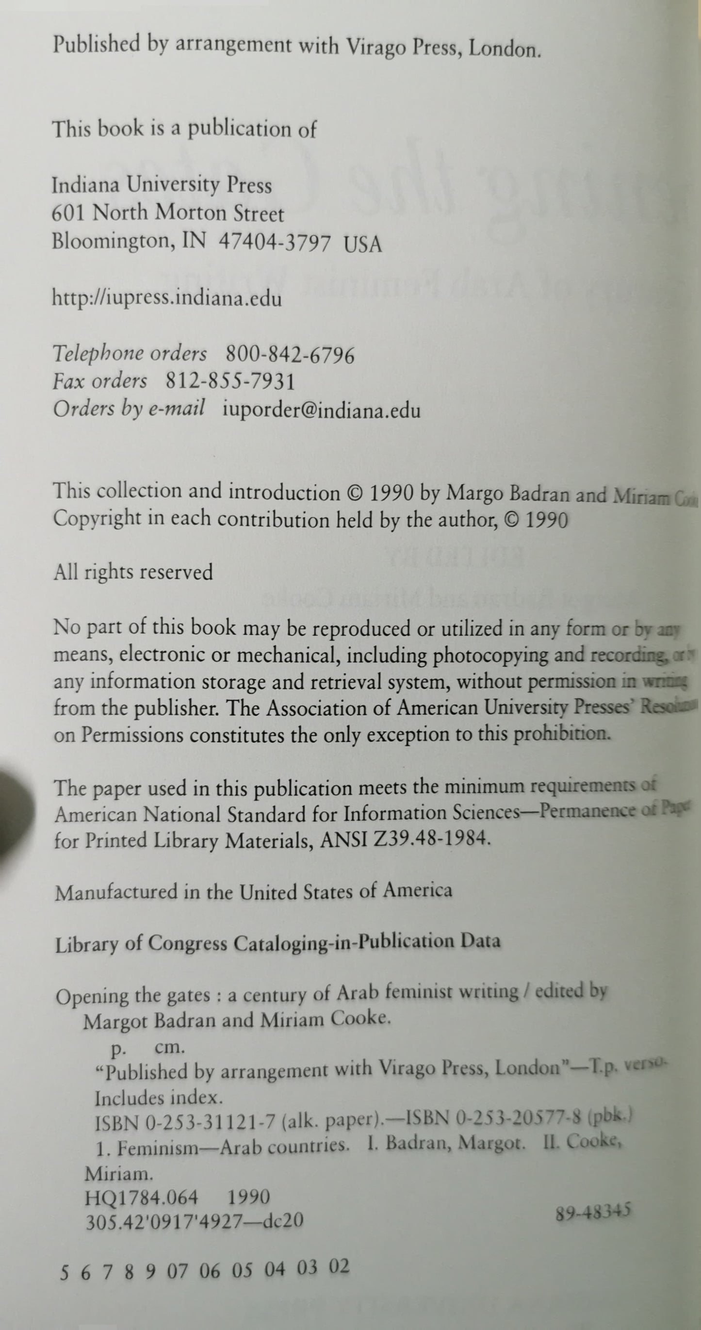 Opening the Gates: A Century of Arab Feminist Writing Paperback – October 1, 1990 by Margot Badran (Editor), Miriam Cooke (Editor)