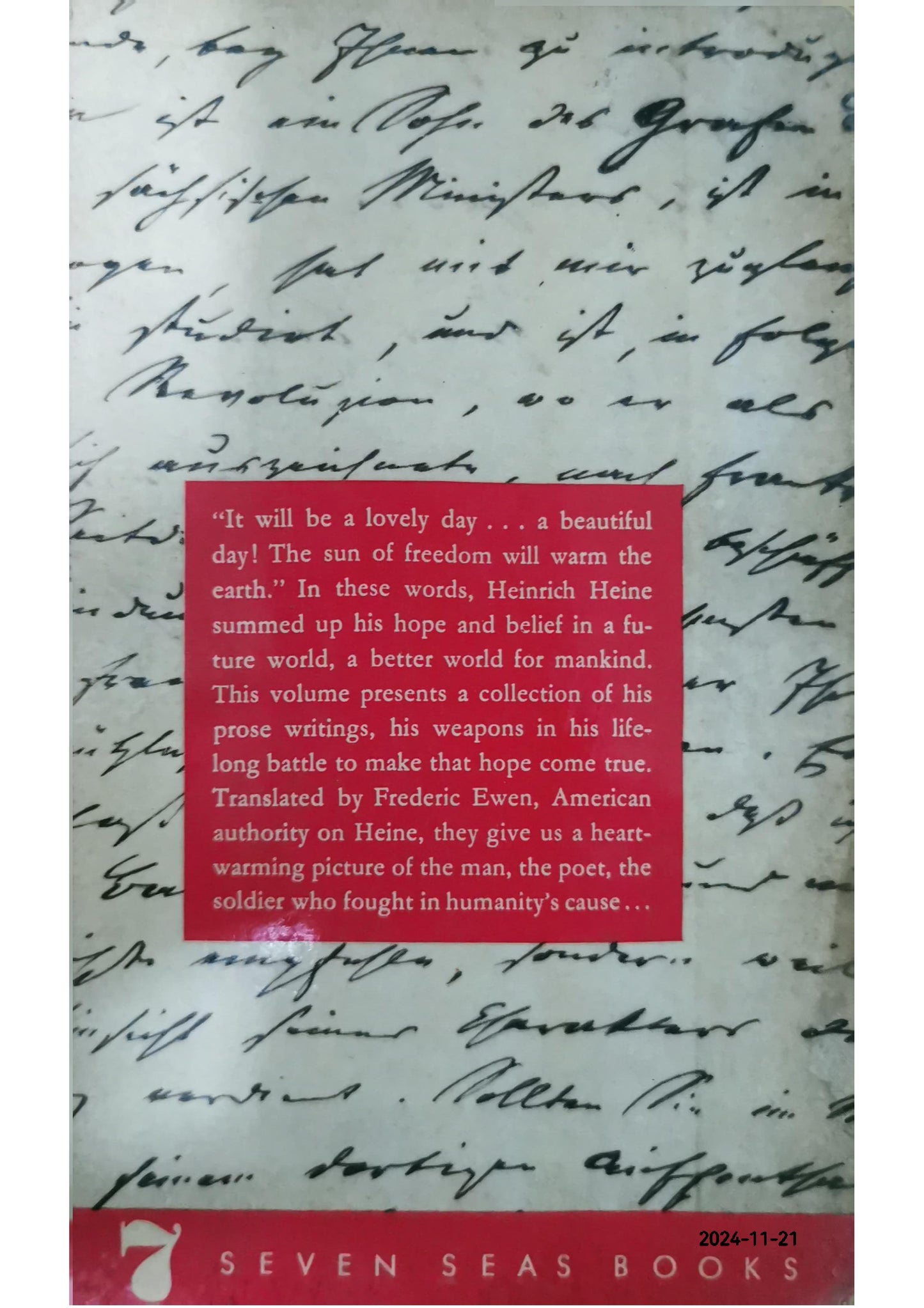 It Will be a Lovely Day Paperback – by Heinrich Heine