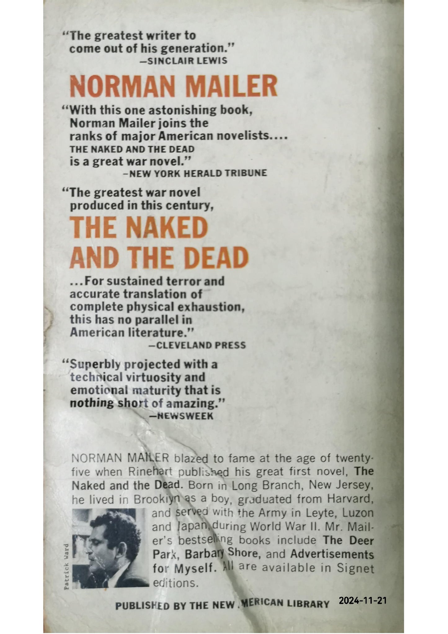 The Naked and the Dead Novel by Norman Mailer