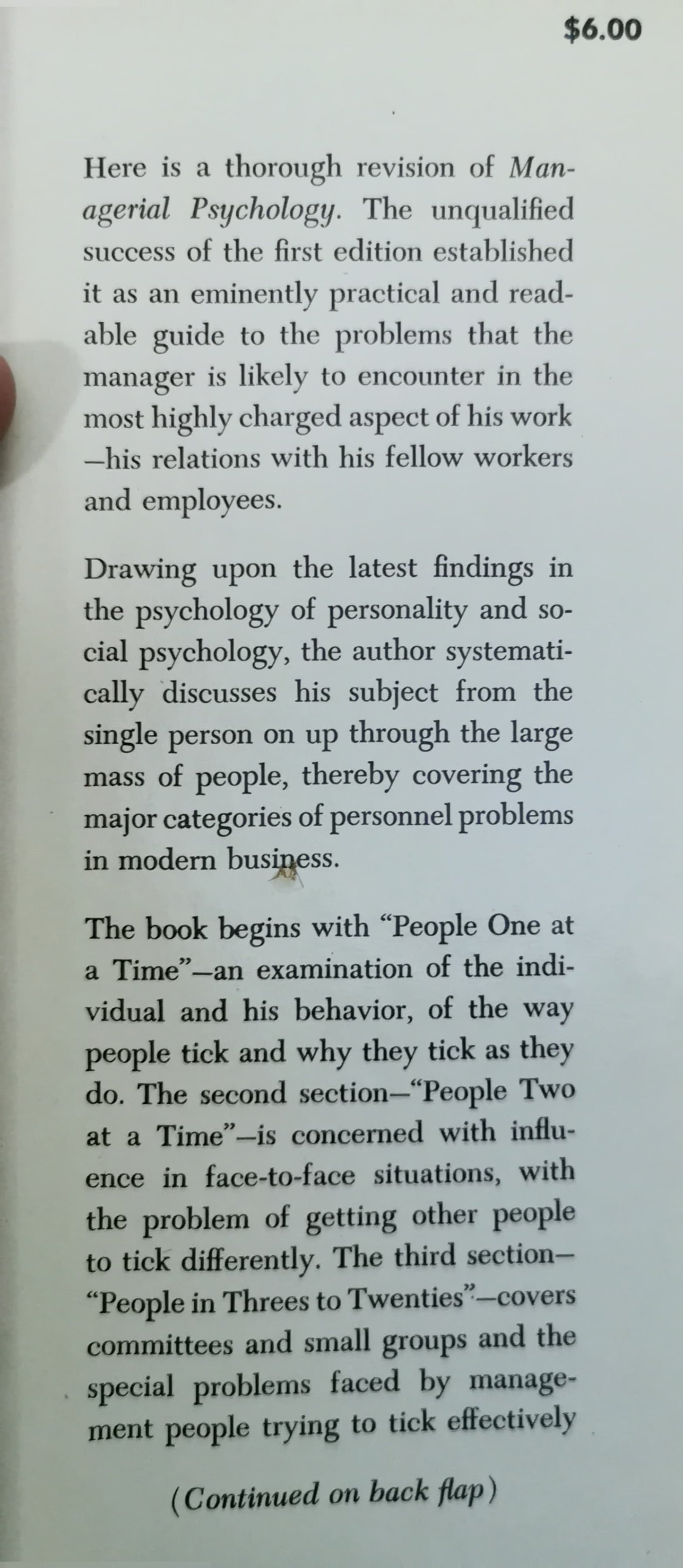 Managerial Psychology: Managing Behavior in Organizations Subsequent Edition by Harold J. Leavitt (Author), Homa Bahrami (Author)