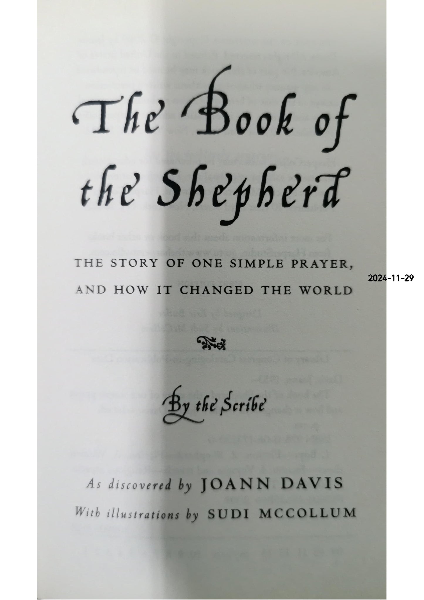 The Book of the Shepherd: The Story of One Simple Prayer, and How It Changed the World Hardcover –  by Joann Davis