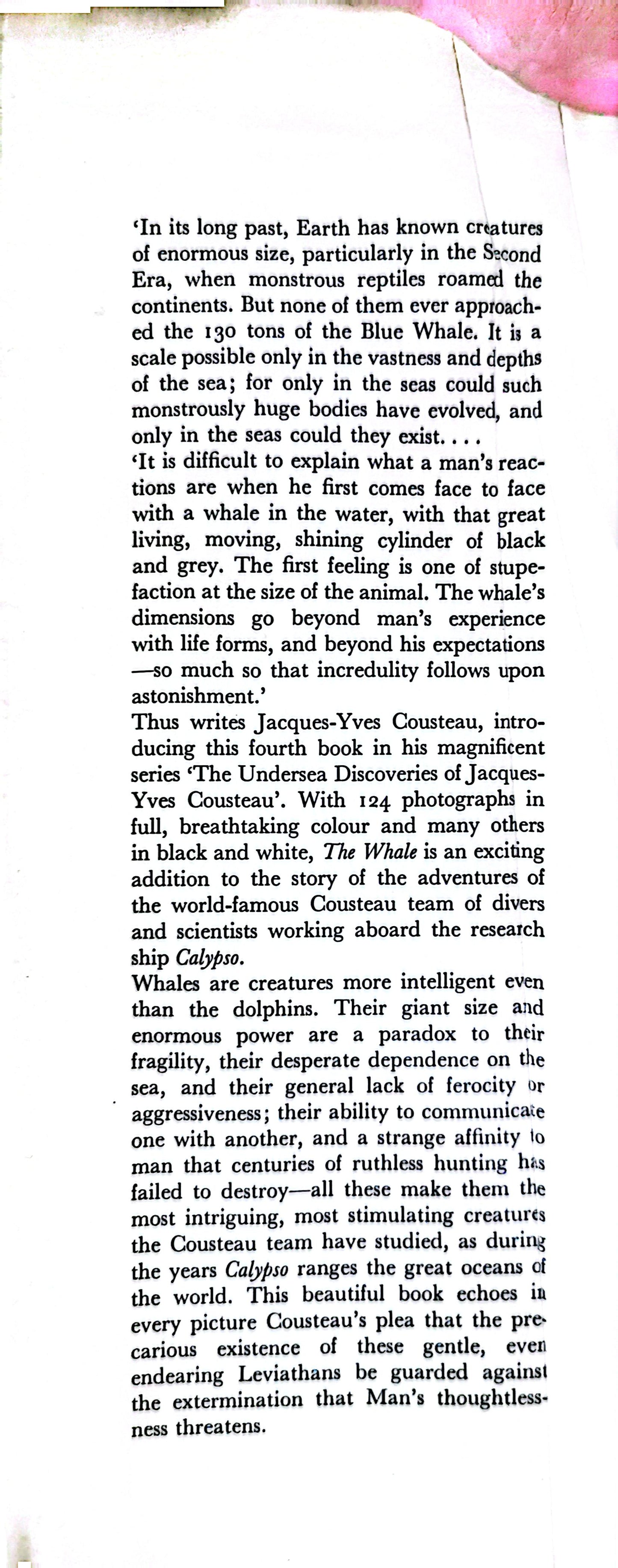 The whale: mighty monarch of the sea (The Undersea discoveries of Jacques-Yves Cousteau) Hardcover – January 1, 1972 by J.Y. & P. Diole Cousteau (Author)