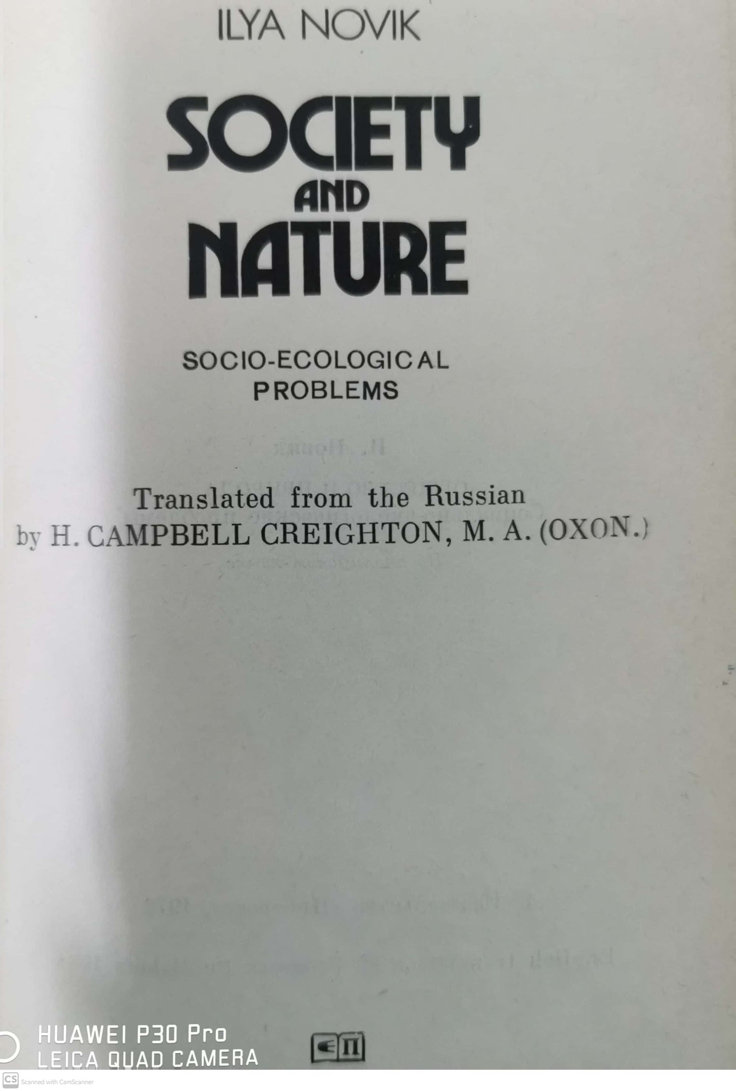 Society and Nature Hardcover – January 1, 1981 by Ilya Novik (