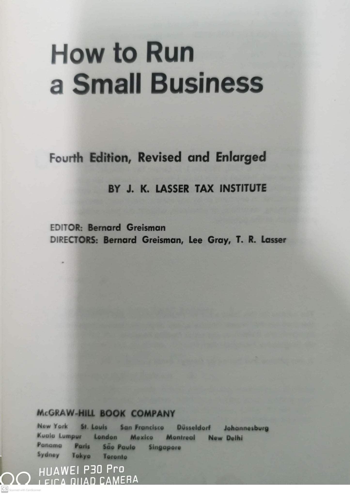 How to Run a Small Business Hardcover – January 1, 1982 by Bernard Greisman