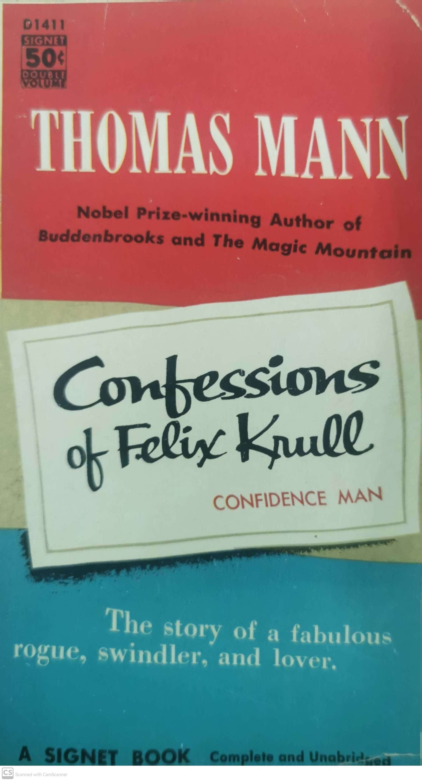 Confessions of Felix Krull Novel by Thomas Mann