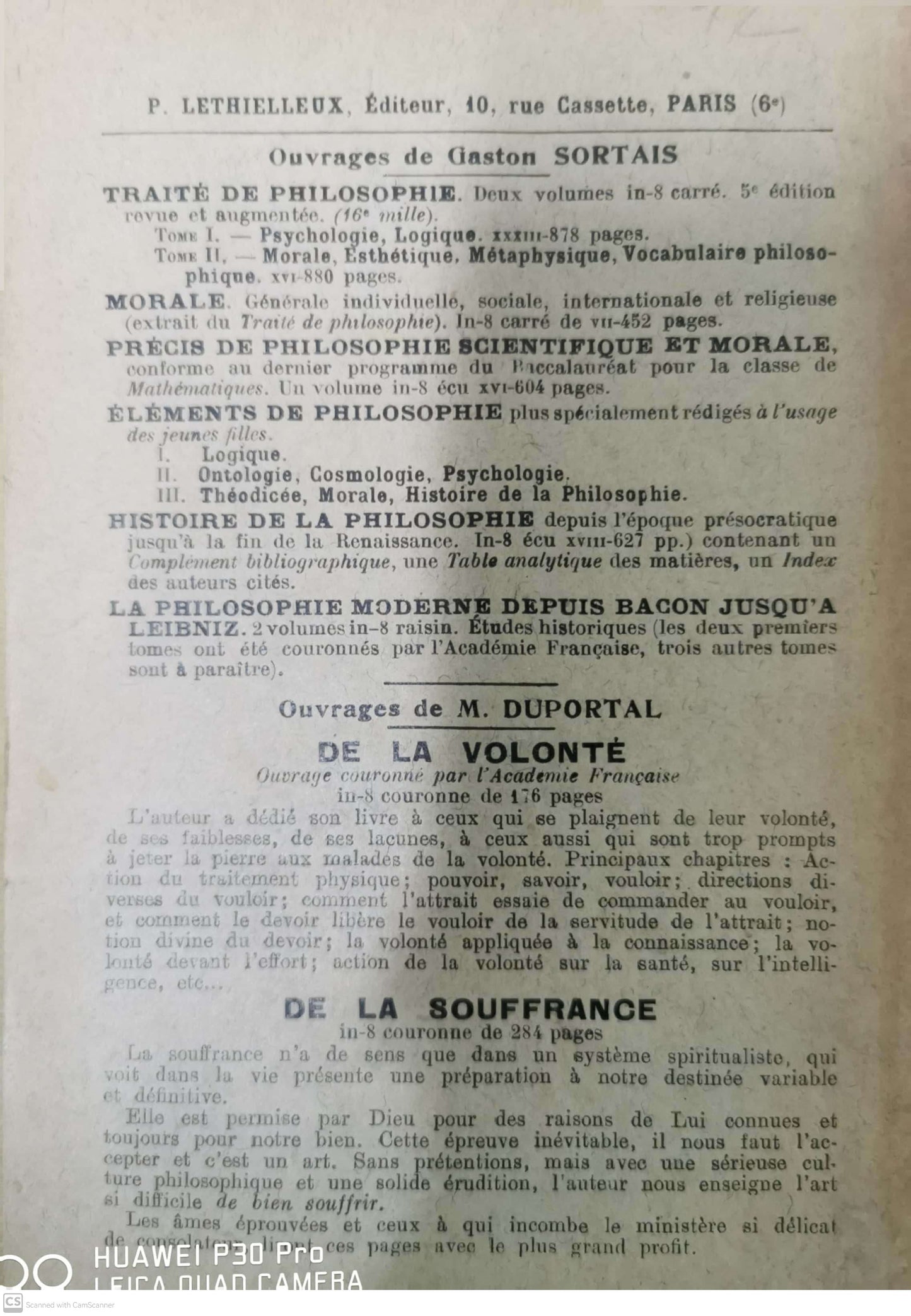 ELEMENTS DE PHILOSOPHIE - TOME TROISIEME. THEODICEE - MORALE - HISTOIRE DE LA PHILOSOPHIE - 8eme EDITION SORTAIS GASTON Published by LETHIELLEUX P., 1909